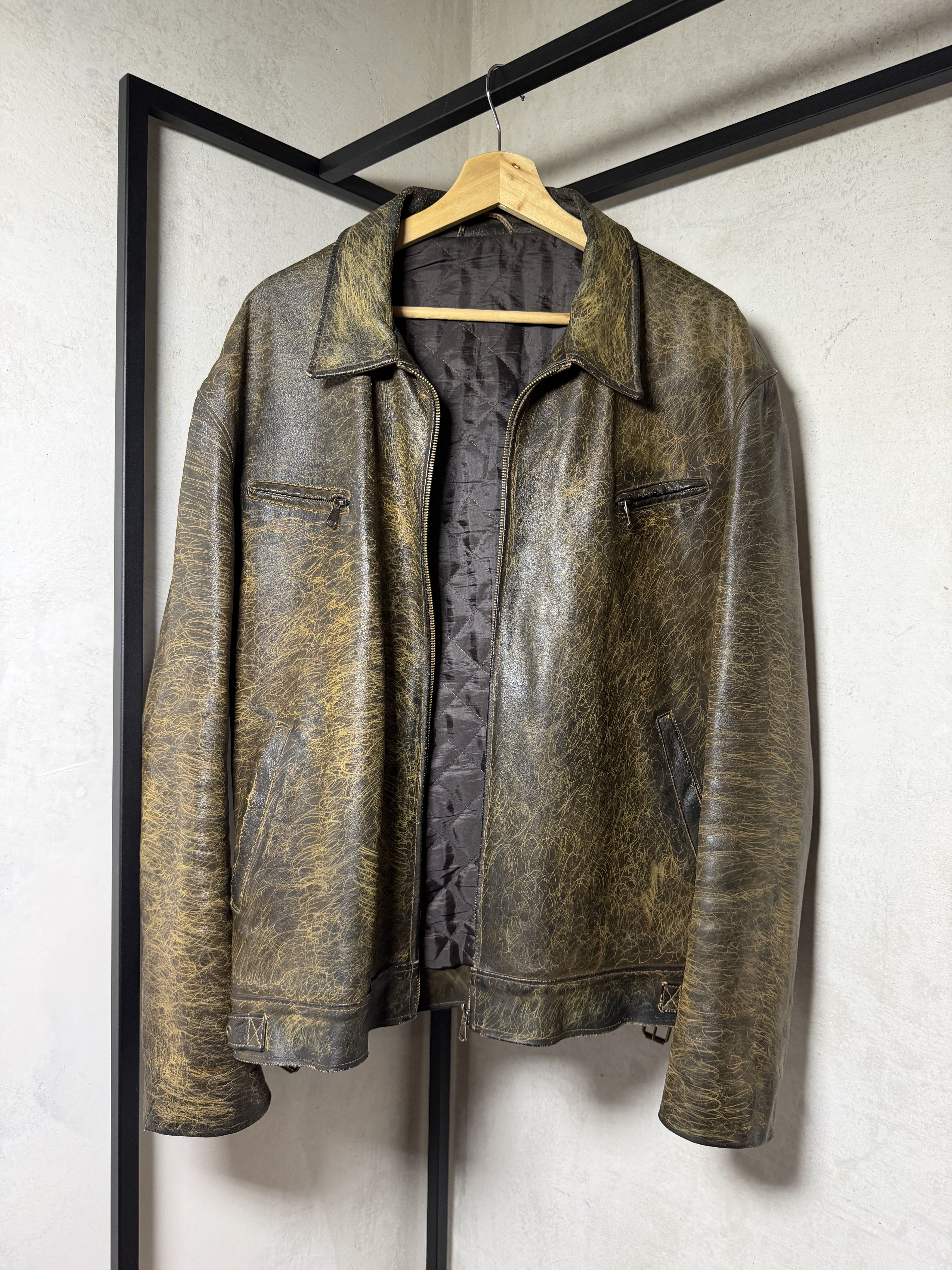 Genuine Leather Boxy Italian Genuine Leather Padded Jacket Size US XL / EU 56 / 4 - 10 Thumbnail