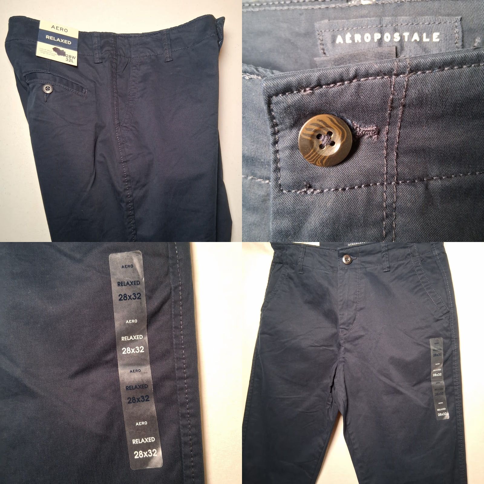 Vintage Aero Aéropostale Chino Pants Men 28x32 Navy Blue Twill Casual NEW Size US 28 / EU 44 - 8 Thumbnail