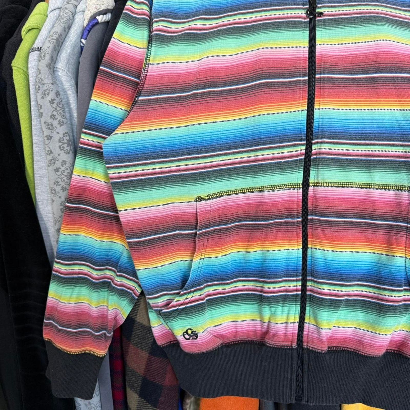 Other Vintage Y2K Women's CCS Striped Zip Up Light Hoodie Size XS / US 0-2 / IT 36-38 - 4 Thumbnail