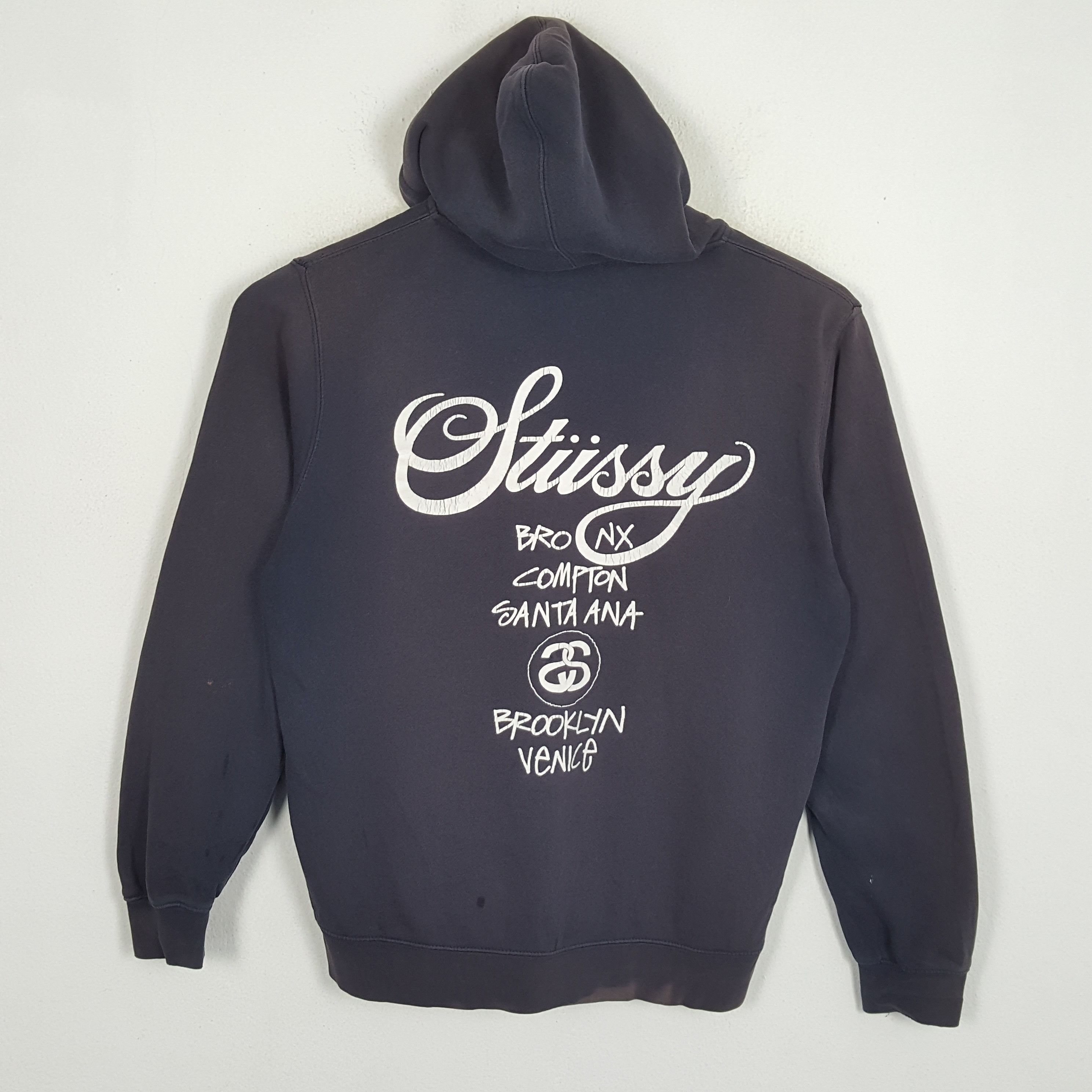Stussy × Vintage Vintage STUSSY Streetwear Skateboard Distressed Hoodies Size US L / EU 52-54 / 3 - 1 Thumbnail