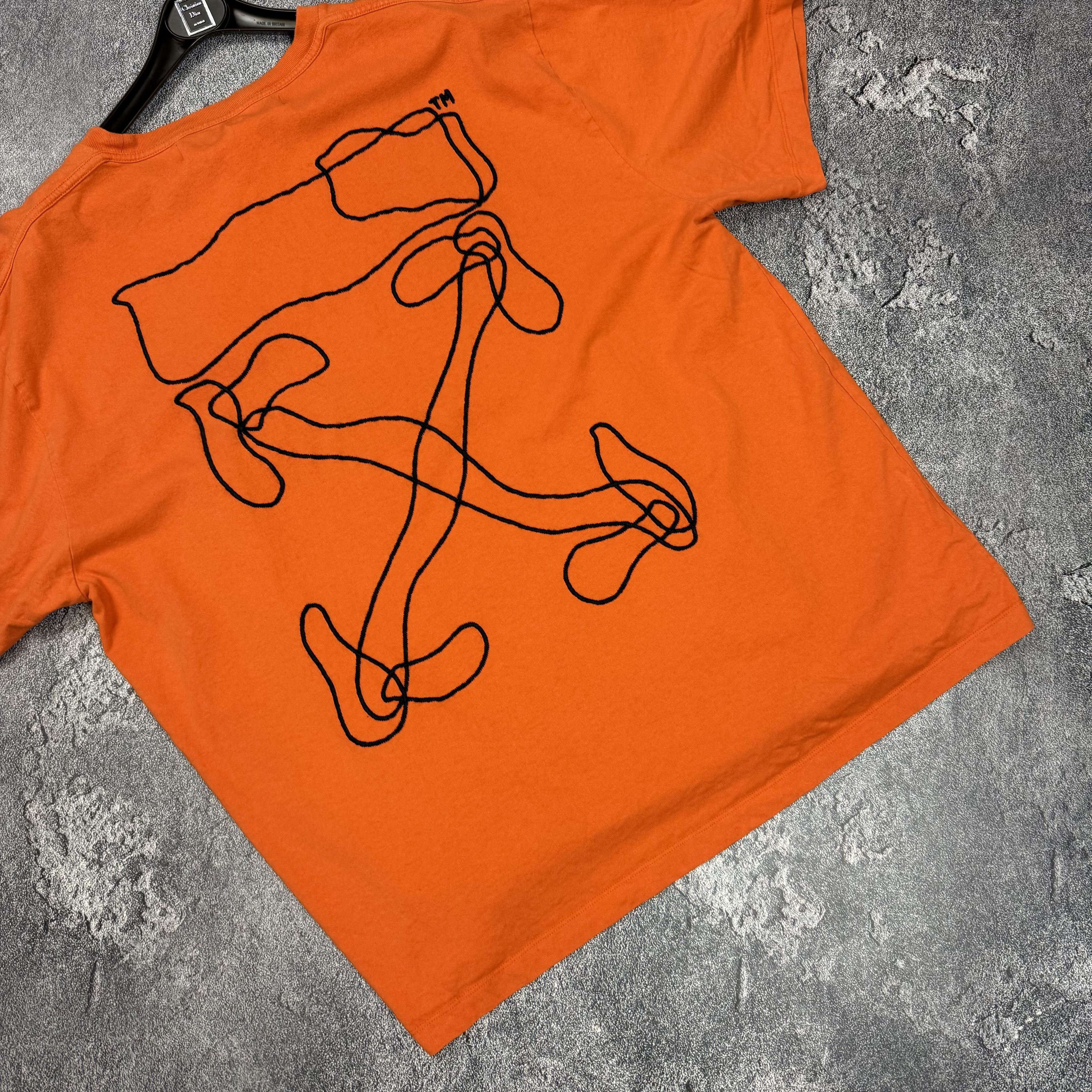 Off-White Off White Orange Embroidered Scribble Arrows Logo T-Shirt Size US L / EU 52-54 / 3 - 4 Thumbnail