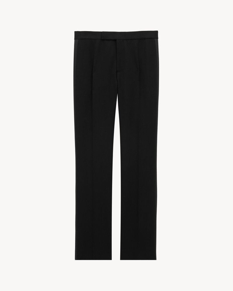 Saint Laurent Paris o1s1wg110126 817943 Tuxedo Straight Pants Grain De Poudre Size US 38 / EU 54 - 1 Thumbnail