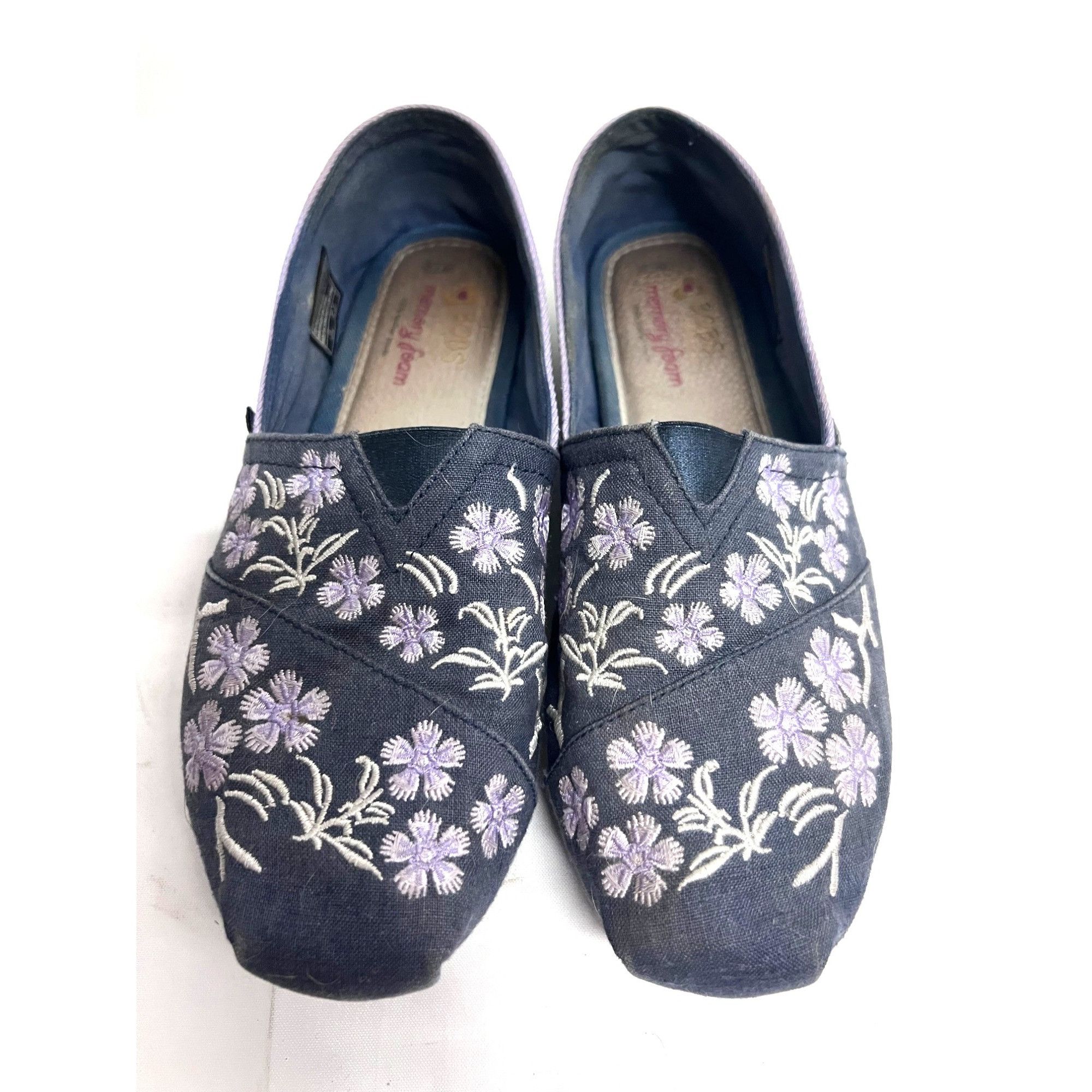 SKECHERS Skechers Bobs Womens Blue Floral Canvas Shoes US 7.5 Slip On Size US 7.5 / IT 37.5 - 2 Thumbnail