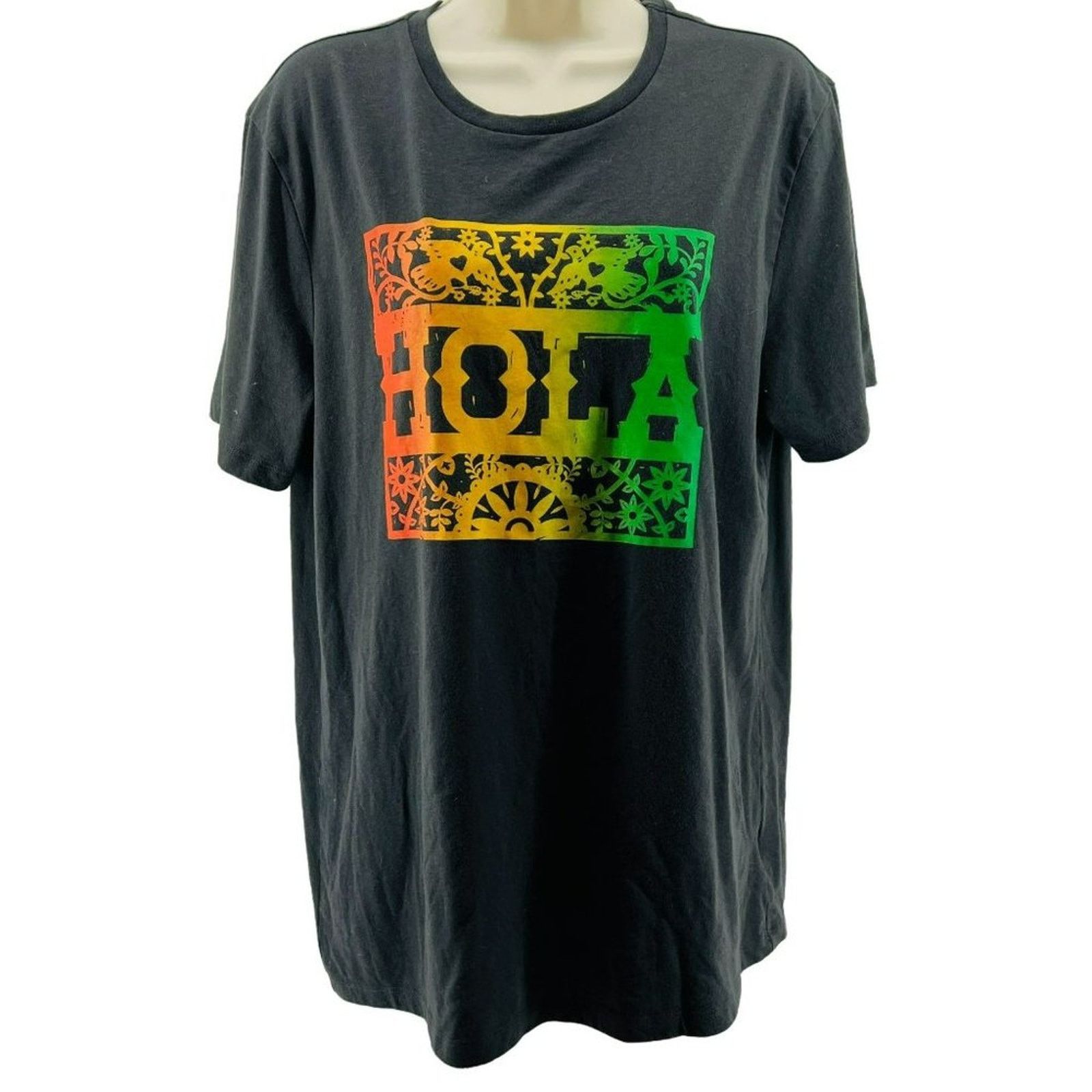 Old Navy Old Navy Grey Hola Latin Graphic Red Yellow Green Tee Large Size L / US 10 / IT 46 - 1 Thumbnail