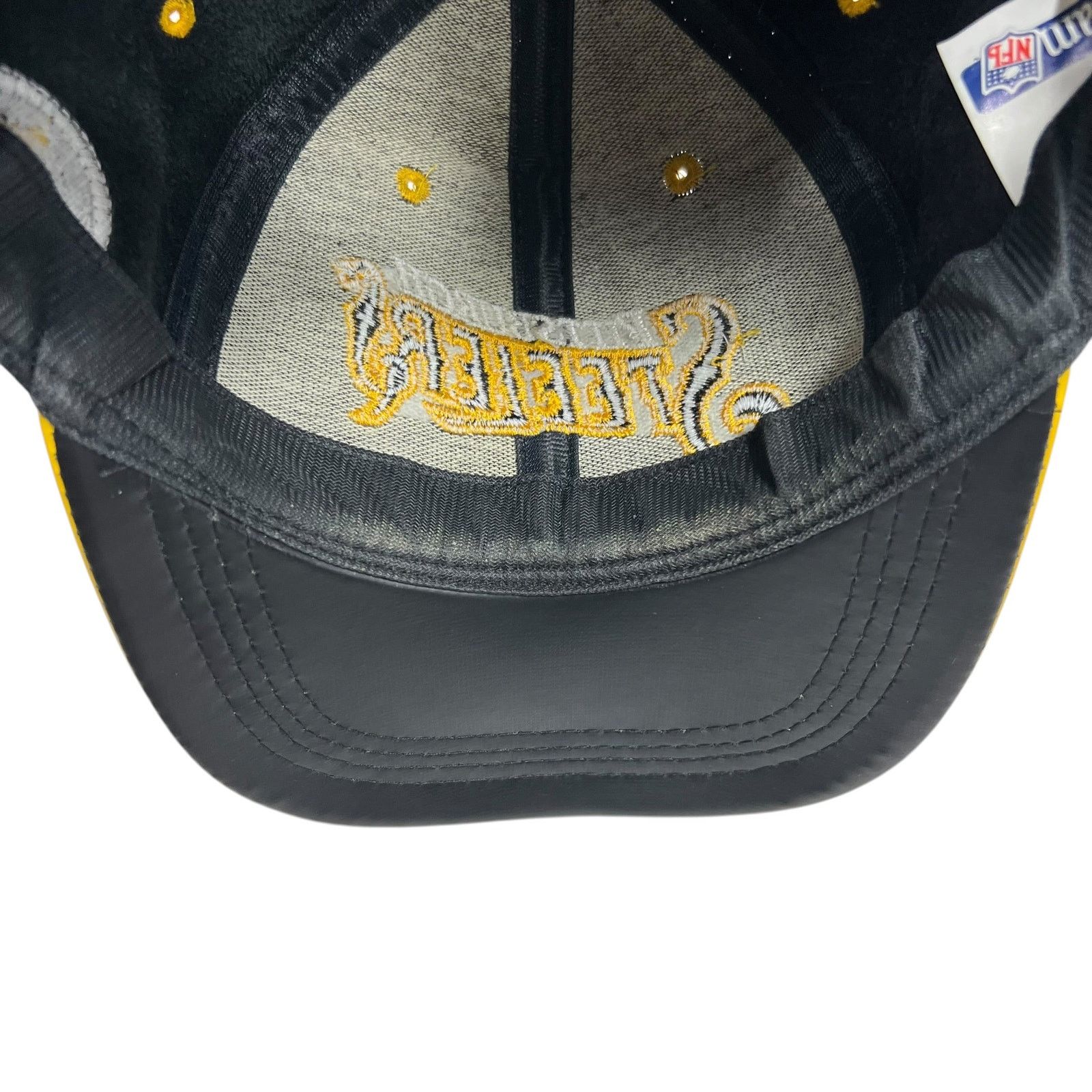 NFL × Vintage Vintage 90s Pittsburgh Steelers NFL branded leather SnapBack Size ONE SIZE - 9 Thumbnail