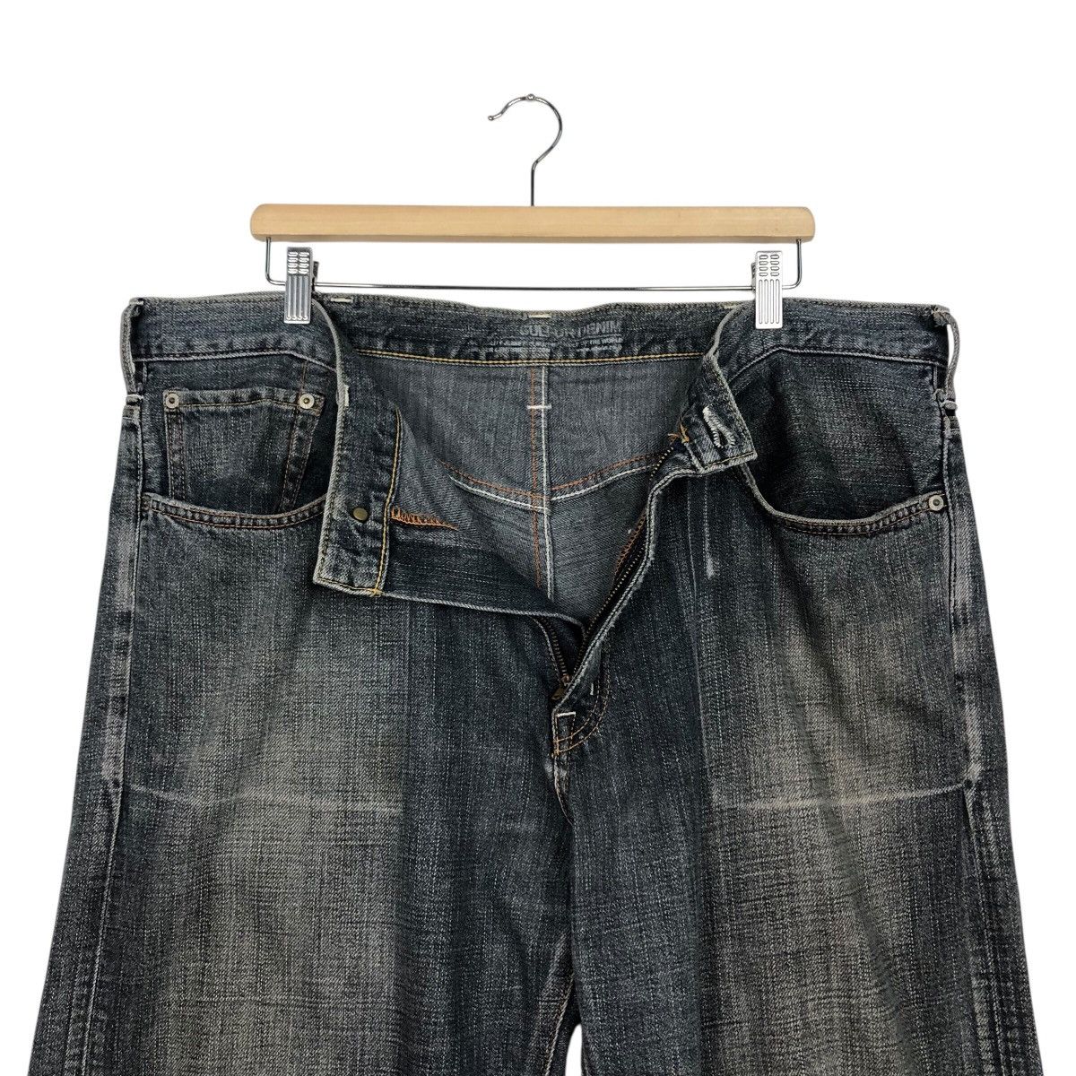 Japanese Brand Edwin Dark Wash Straight Leg Jeans Faded Denim Workwear Size US 40 / EU 56 - 20 Thumbnail