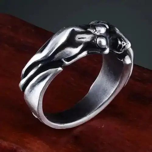 Ring Of Fire Skeleton Reaper Nude Sexy Girl Art Ring Size ONE SIZE - 3 Thumbnail