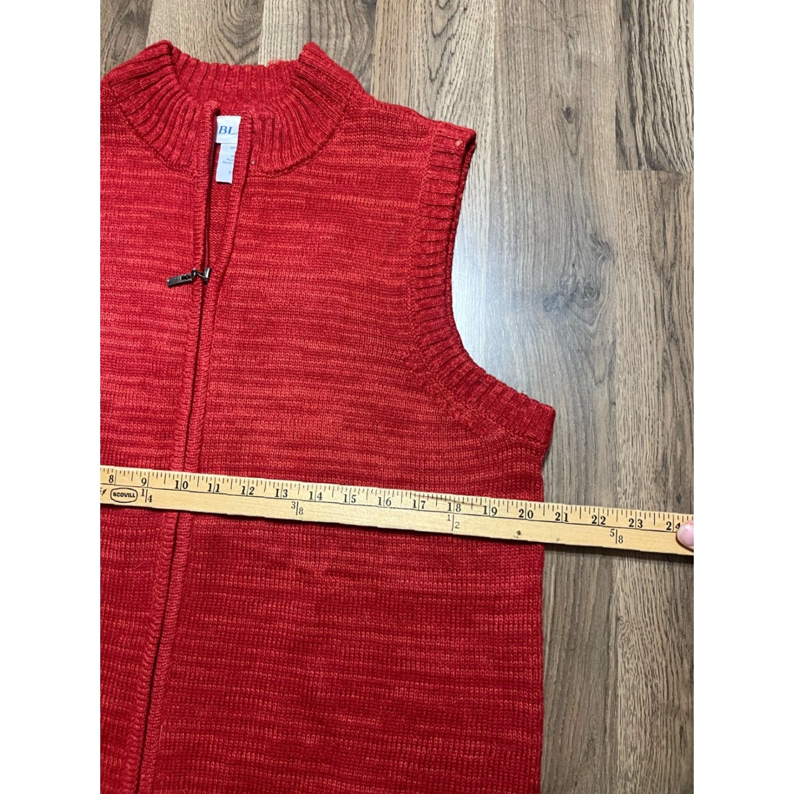 Blair Blair Sweater Vest, Women's Size M, Red, Full Zip, Sleeveless, Vest, Red, 90s? Size M / US 6-8 / IT 42-44 - 7 Thumbnail