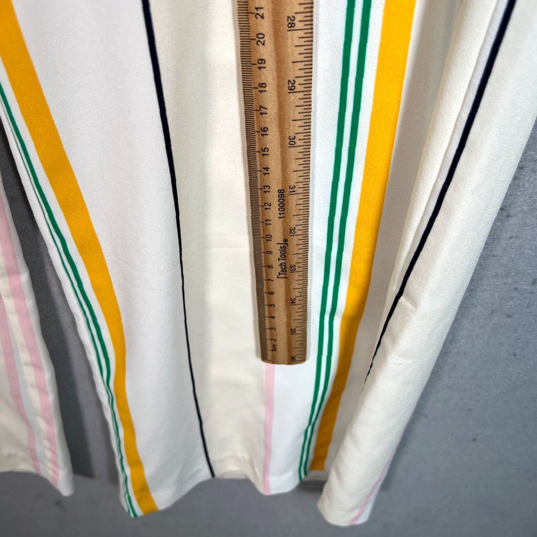 XOXO VINTAGE XOXO Womens Striped Wide-Leg Pants Size 3 / 4 White Polyester & Spandex Size 26" / US 2 / IT 38 - 6 Thumbnail