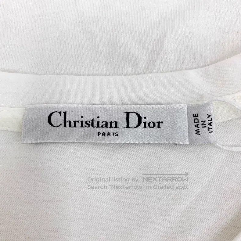 Dior Dior White round-neck cotton short-sleeved T-shirt Size XS / US 0-2 / IT 36-38 - 5 Thumbnail
