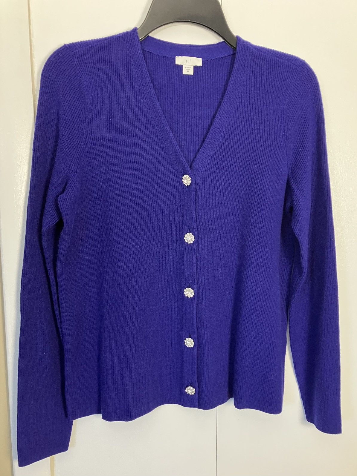 J. Jill J. Jill Cardigan Sweater Purple Button Front Size XS / US 0-2 / IT 36-38 - 1 Thumbnail