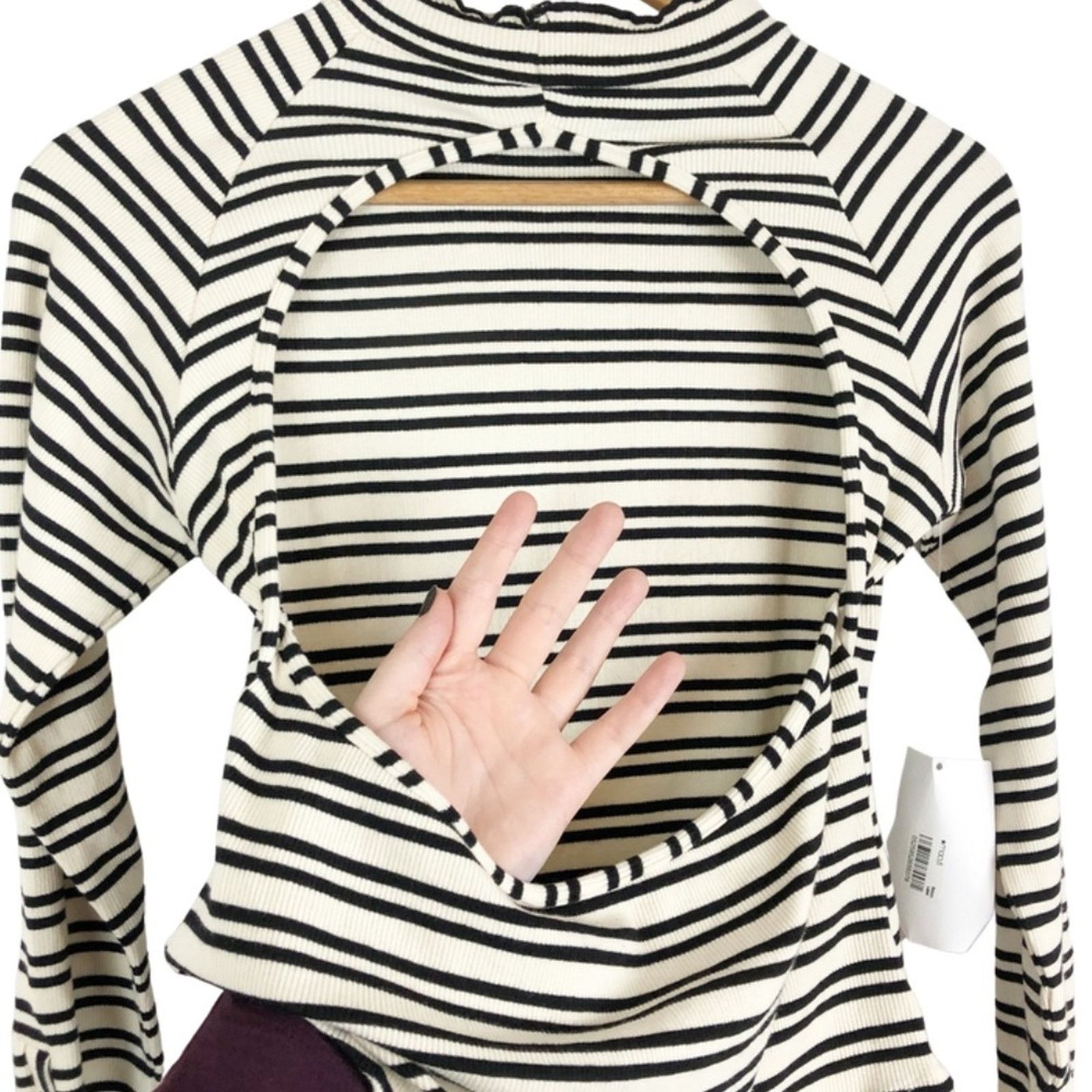 Free People New With Tag Women’s Free People Striped Cutout Top Ivory Size M / US 6-8 / IT 42-44 - 9 Thumbnail