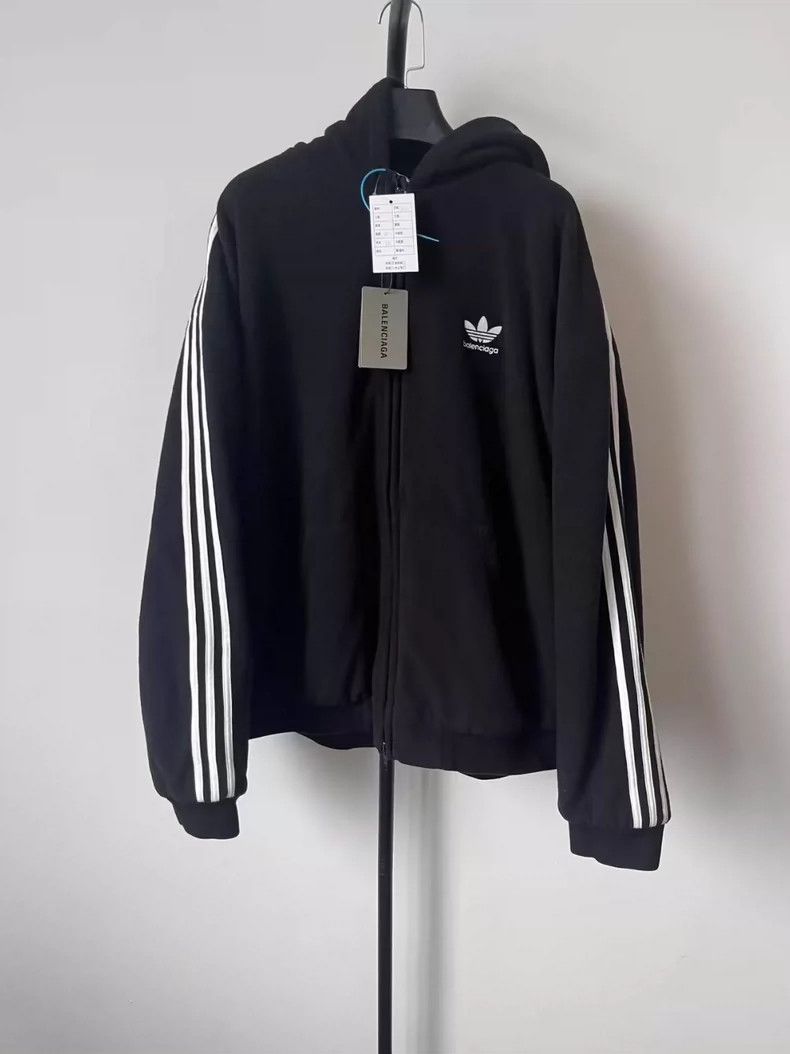 Balenciaga Balenciaga Logo printed zip-up hooded sweatshirt with side Size US XXS / EU 40 - 1 Thumbnail