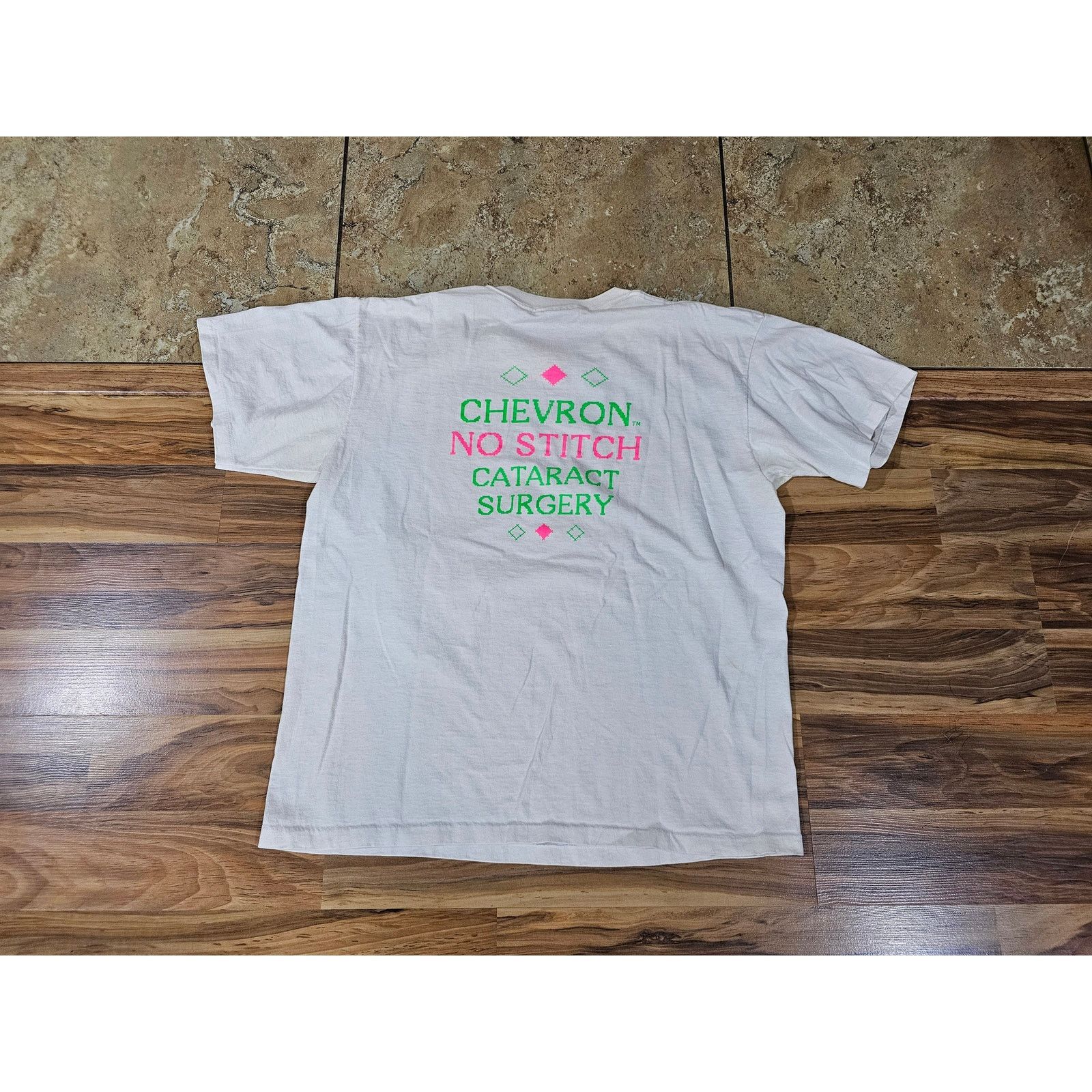 Other Chevron Eye Surgery White T-Shirt, Double Sided Sz XL 1990s Size US XL / EU 56 / 4 - 1 Thumbnail