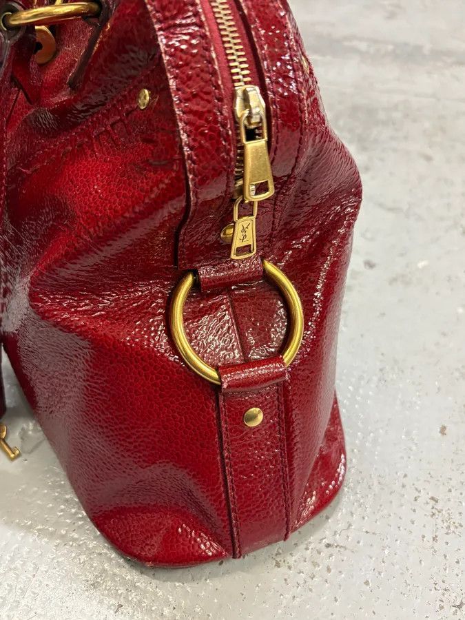 Yves Saint Laurent AW2008 Saint Laurent Bordeaux Patent Leather Muse Barrel Bag Size ONE SIZE - 8 Thumbnail