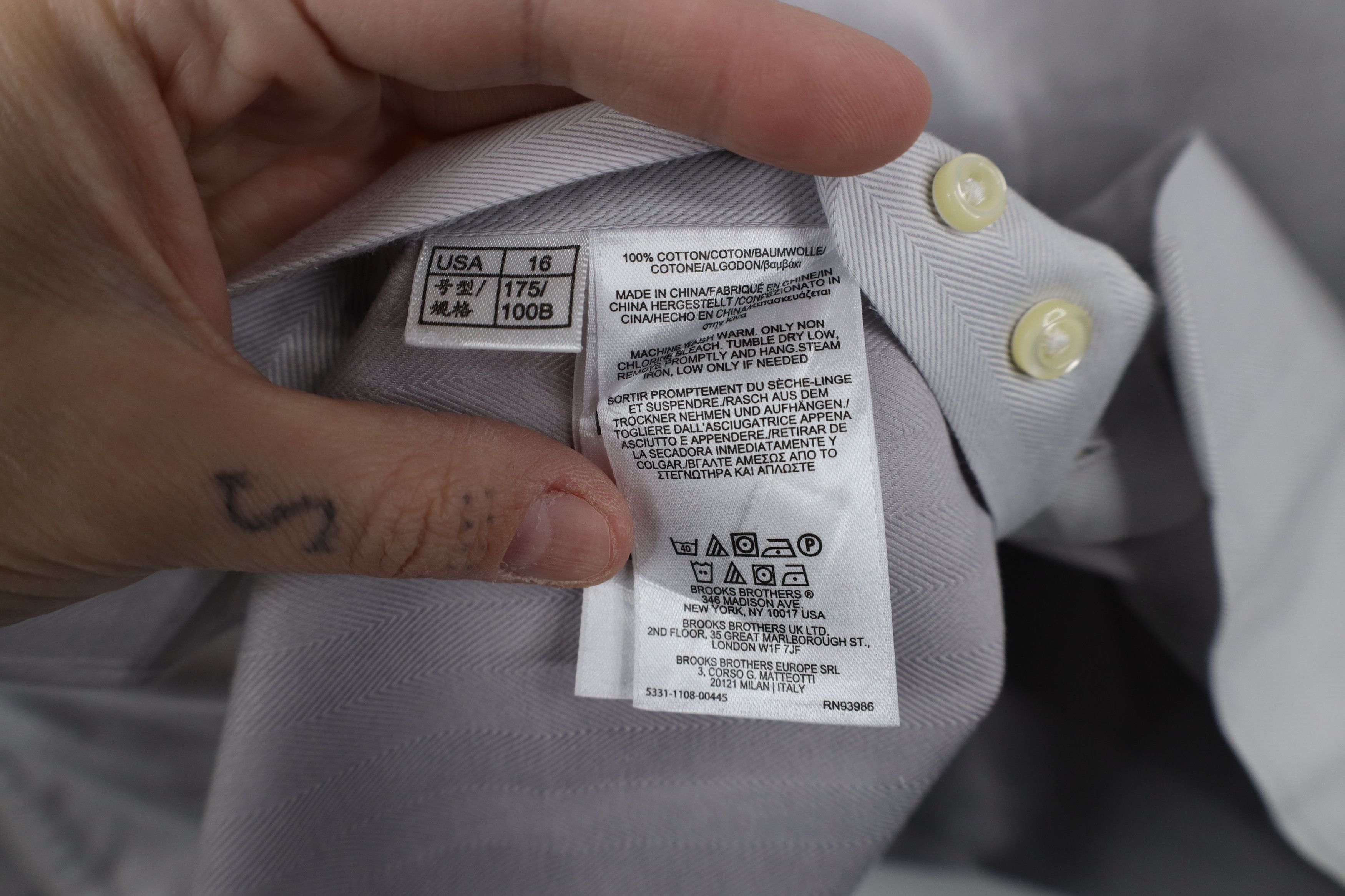 Brooks Brothers × Vintage Vintage Brooks Brothers Herringbone Collared Button Shirt Size US M / EU 48-50 / 2 - 8 Thumbnail
