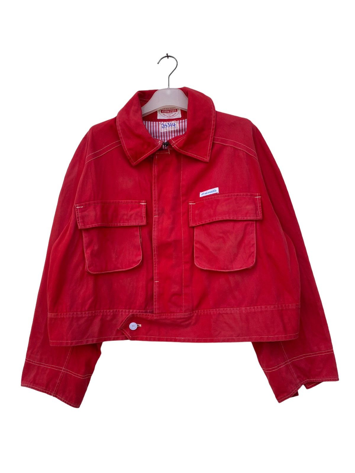 45rpm Vintage 45 RPM Uneven Sun Faded Crop Trucker Jacket Size US XL / EU 56 / 4 - 1 Thumbnail
