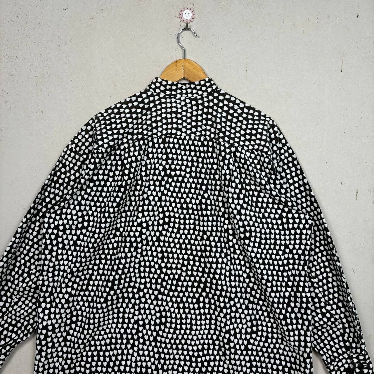 Issey Miyake Issey Miyake Archive Heart Print Band Collar Shirt Black M Size US M / EU 48-50 / 2 - 5 Thumbnail