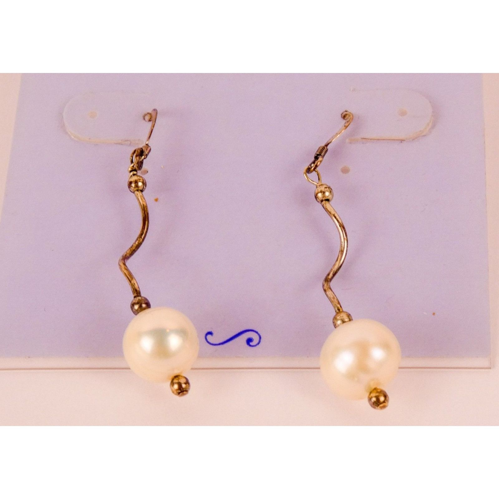 Other Periwinkle by Barlow White Faux Pearl & Silver Tone Wavy Dan Size ONE SIZE - 3 Thumbnail