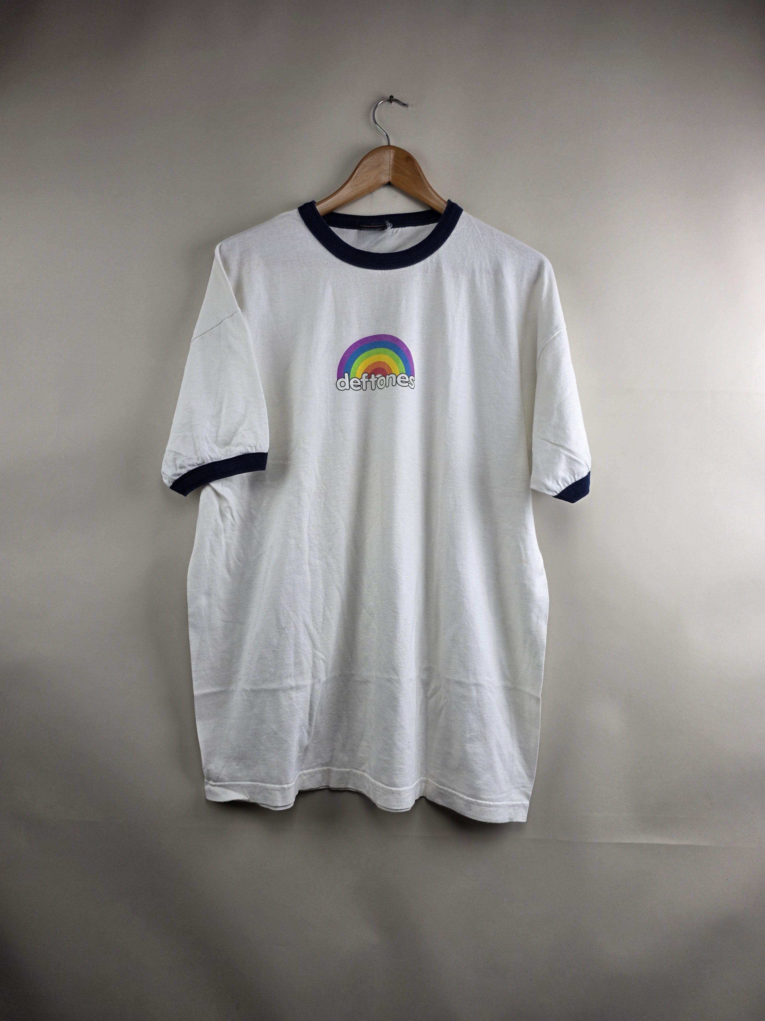 Band Tees × Vintage 90s Deftones Rainbow Ringer XL 23" 30" Size US XL / EU 56 / 4 - 1 Thumbnail