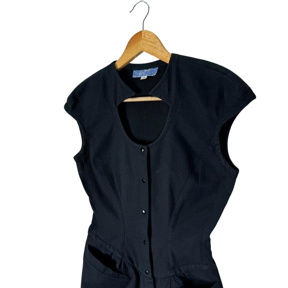 Thierry Mugler 🌟THIERRY MUGLER DRESS SNAP BUTTON SLEEVELESS Size S / US 4 / IT 40 - 8 Thumbnail