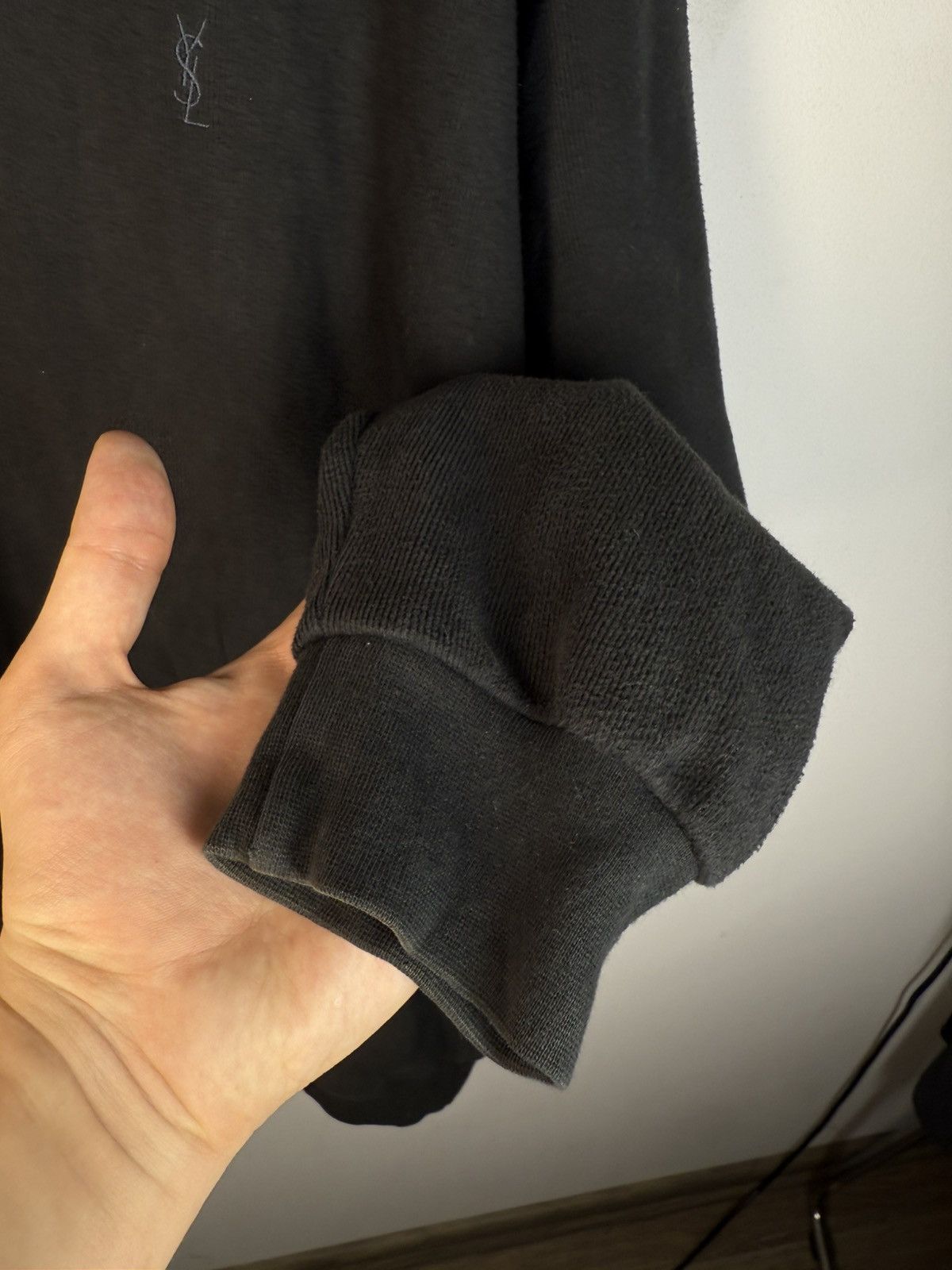 Yves Saint Laurent 90s YSL Sweatshirt 1/4 Black Vintage Quarter Zip Sweater Size US XXL / EU 58 / 5 - 13 Thumbnail
