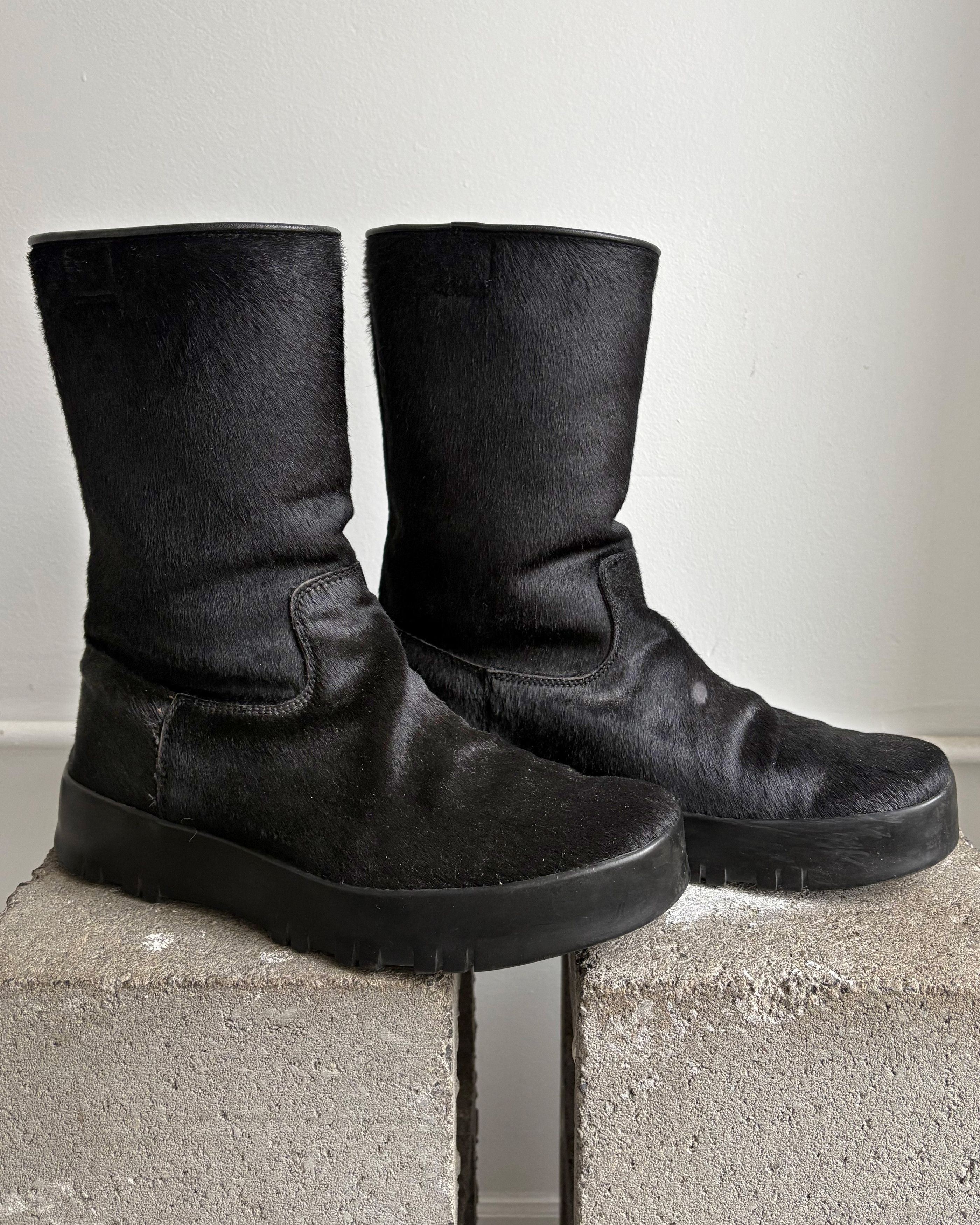 PRADA black ponyhair / calfhair boots