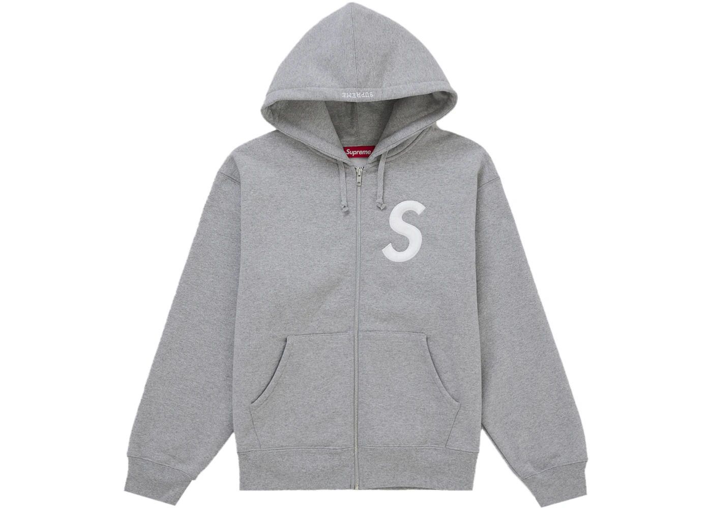 Supreme S Logo Zip Up Hooded Sweatshirt (FW25) Heather Grey Size US XL / EU 56 / 4 - 1 Thumbnail