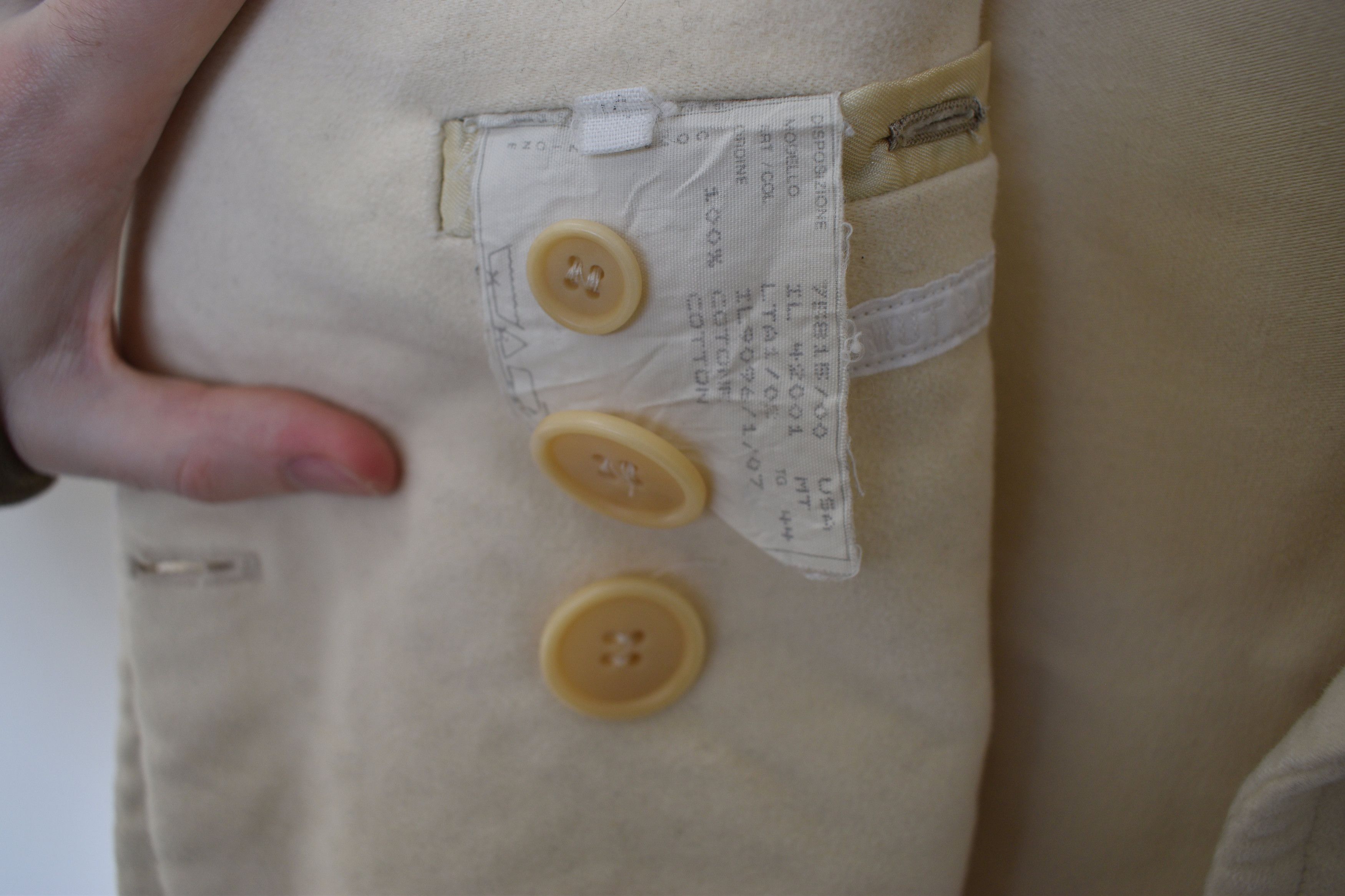 Helmut Lang Helmut Lang AW99 Cream Double Breasted Coat Jacket Size US S / EU 44-46 / 1 - 4 Thumbnail