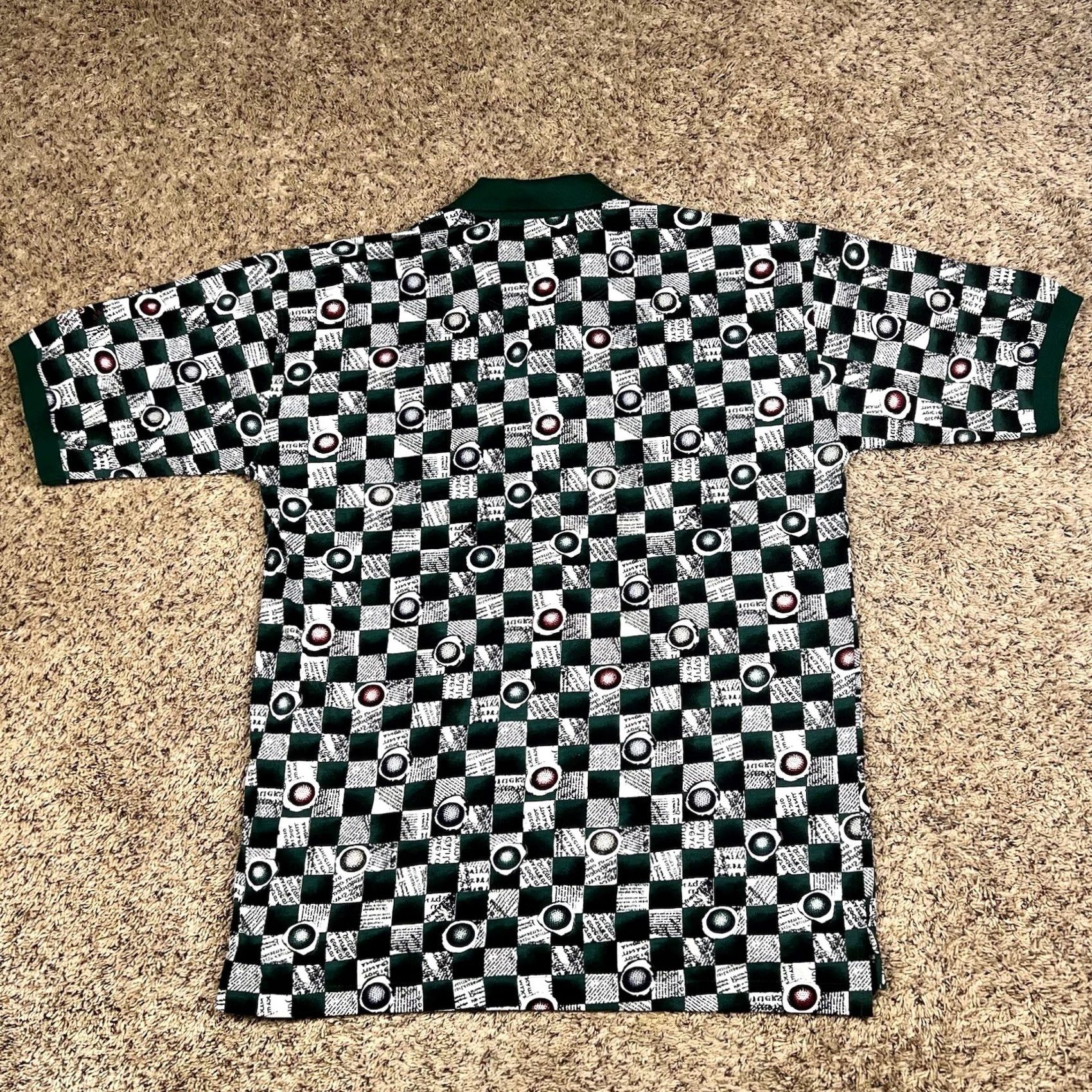Vintage VINTAGE A.M. Player Golf Polo Shirt Mens XL Green Embroidered Logo 90s All Over Graphic Polo Shirt Size US XL / EU 56 / 4 - 4 Thumbnail