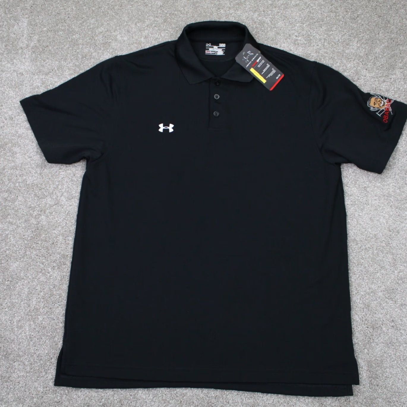 Under Armour Under Armour Polo Shirt Mens Large Black HeatGear Logo Left Sleeve NWT Size US L / EU 52-54 / 3 - 2 Thumbnail