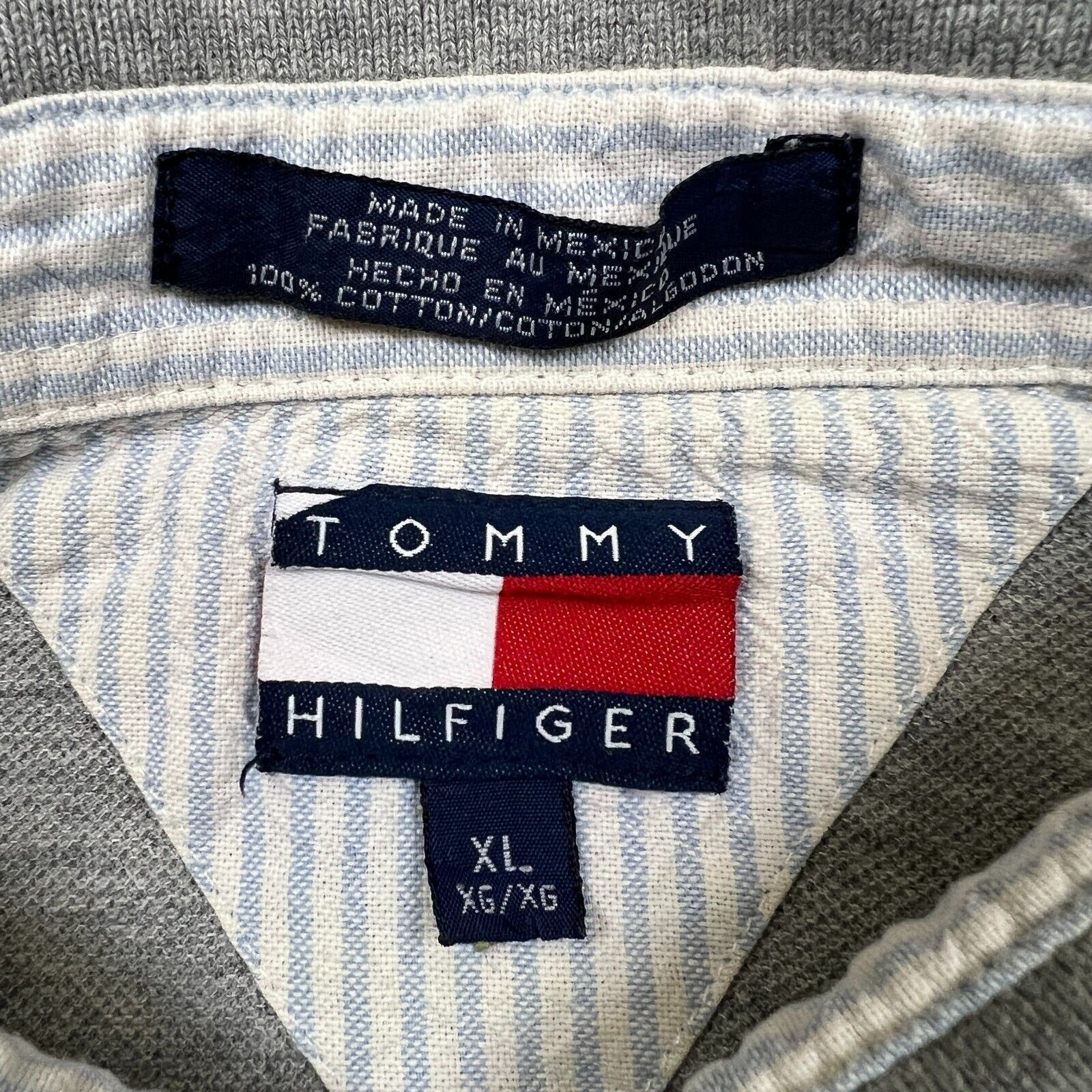 Tommy Hilfiger × Vintage Vintage 90s Tommy Hilfiger Shirt XL Tommy Flag Preppy Polo Size US XL / EU 56 / 4 - 4 Thumbnail
