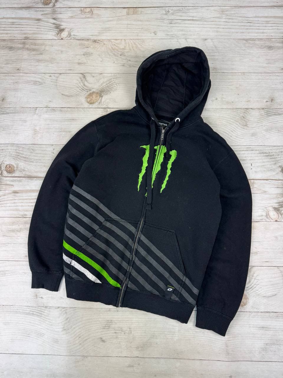 Vintage Vintage Monster Energy Hoodie Full Zip Big Logo 00s Racing Size US M / EU 48-50 / 2 - 1 Thumbnail