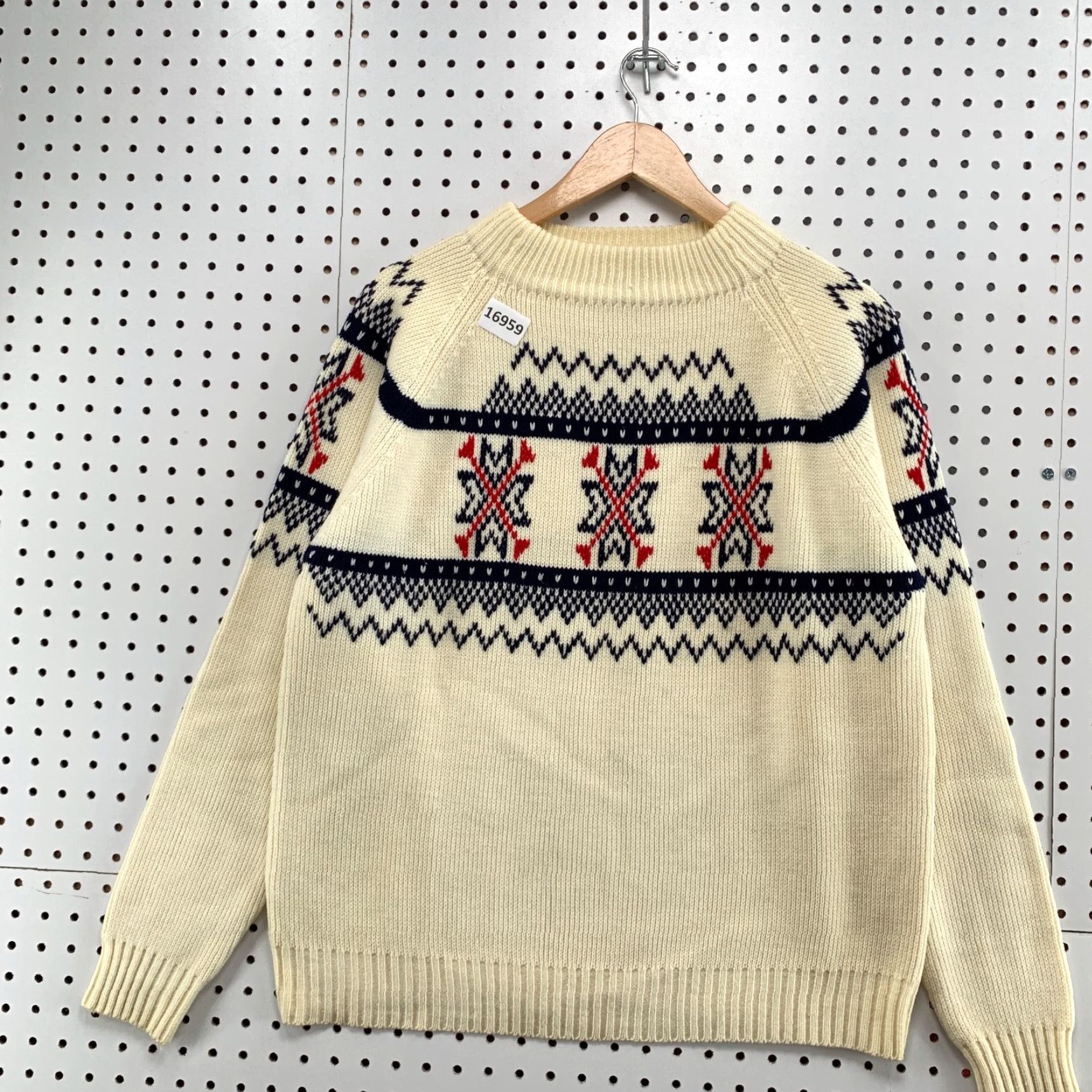 Penn VINTAGE JC Penney Ski Lodge Sweater Pullover Men's Medium Beige Skiing 90s Size US M / EU 48-50 / 2 - 5 Thumbnail