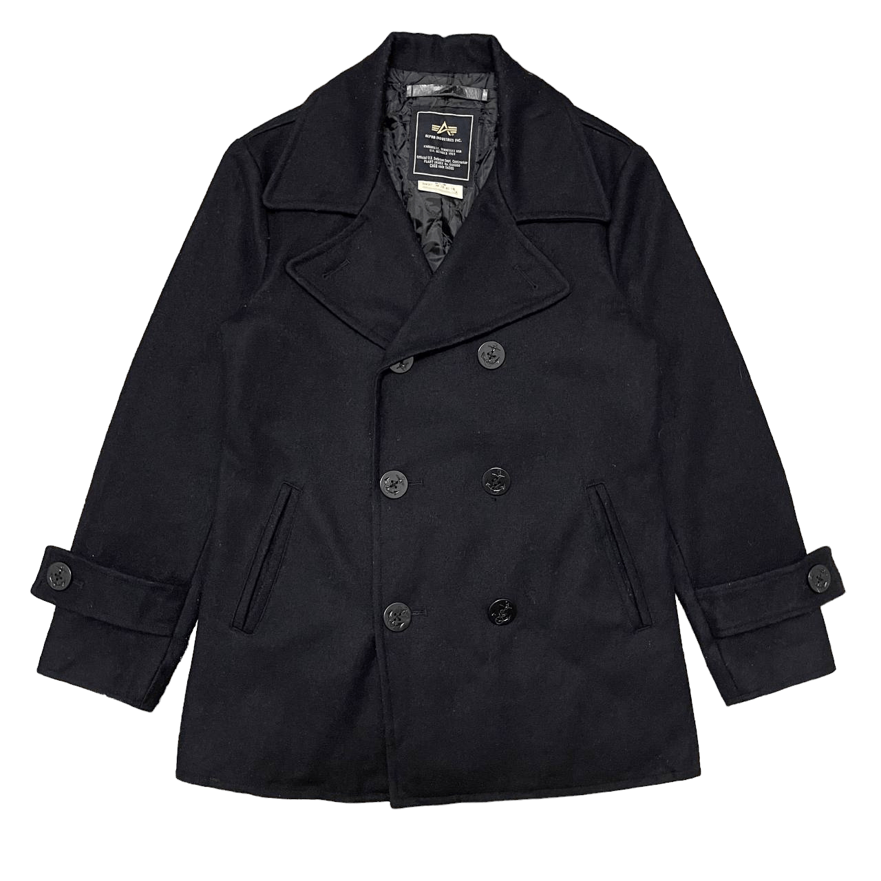 Alpha Industries Vintage Alpha Industries Wool Coat Double Breasted Size US M / EU 48-50 / 2 - 1 Thumbnail