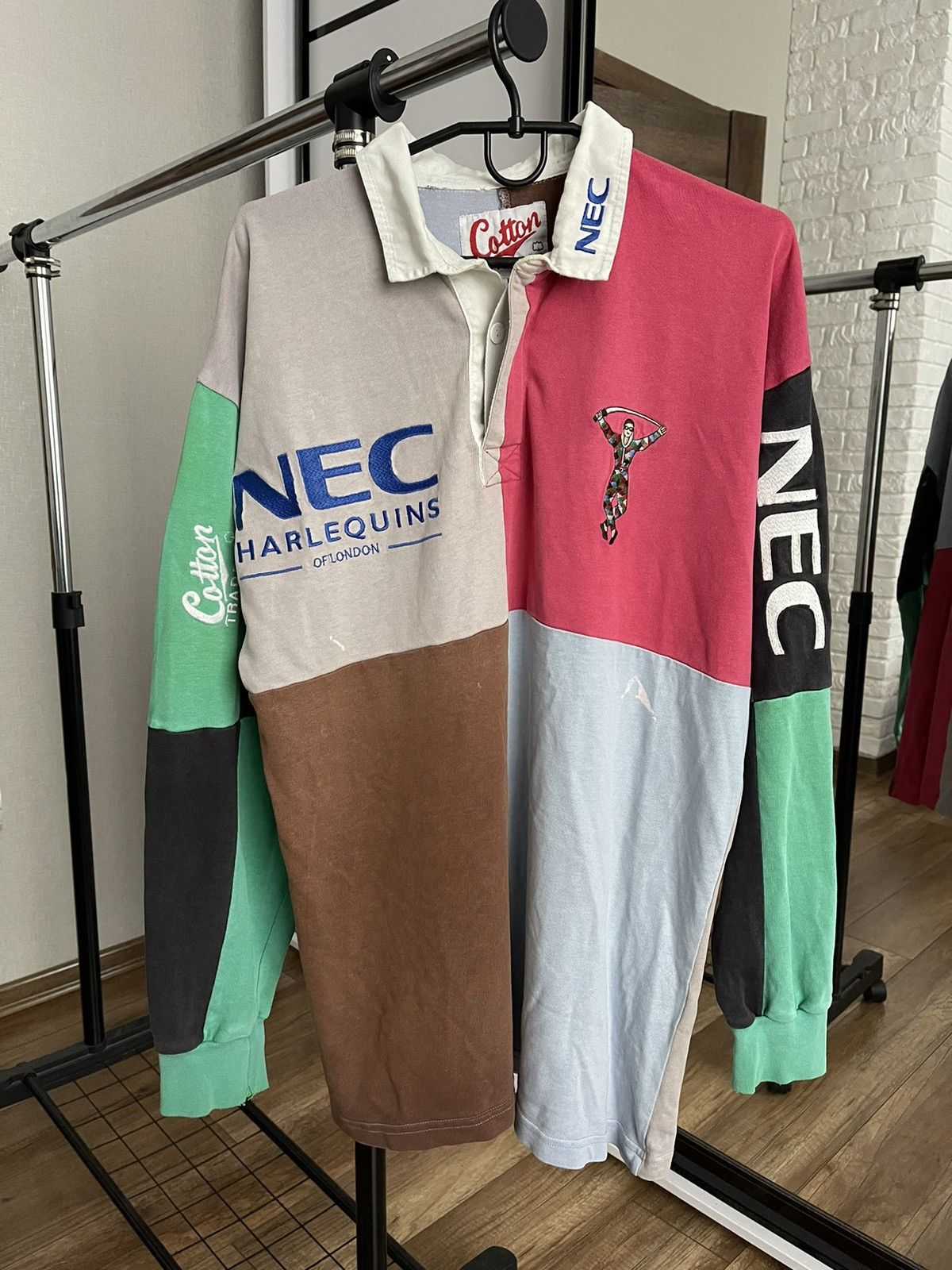 Cotton Traders Harlequins Cotton Traders Rugby Polo Sweatshirt 90s Size US L / EU 52-54 / 3 - 1 Thumbnail