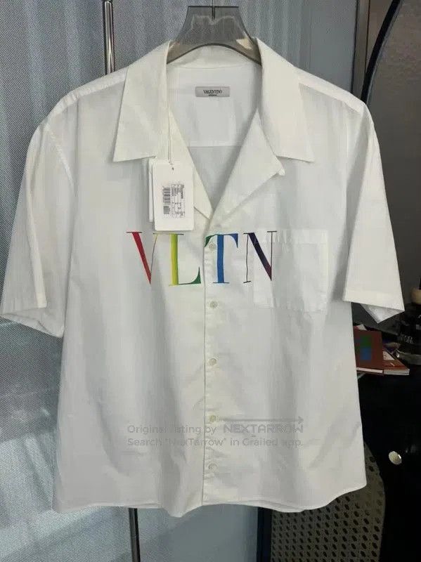 Valentino Valentino White Short Sleeve Shirt for Men . Size US XL / EU 56 / 4 - 1 Thumbnail