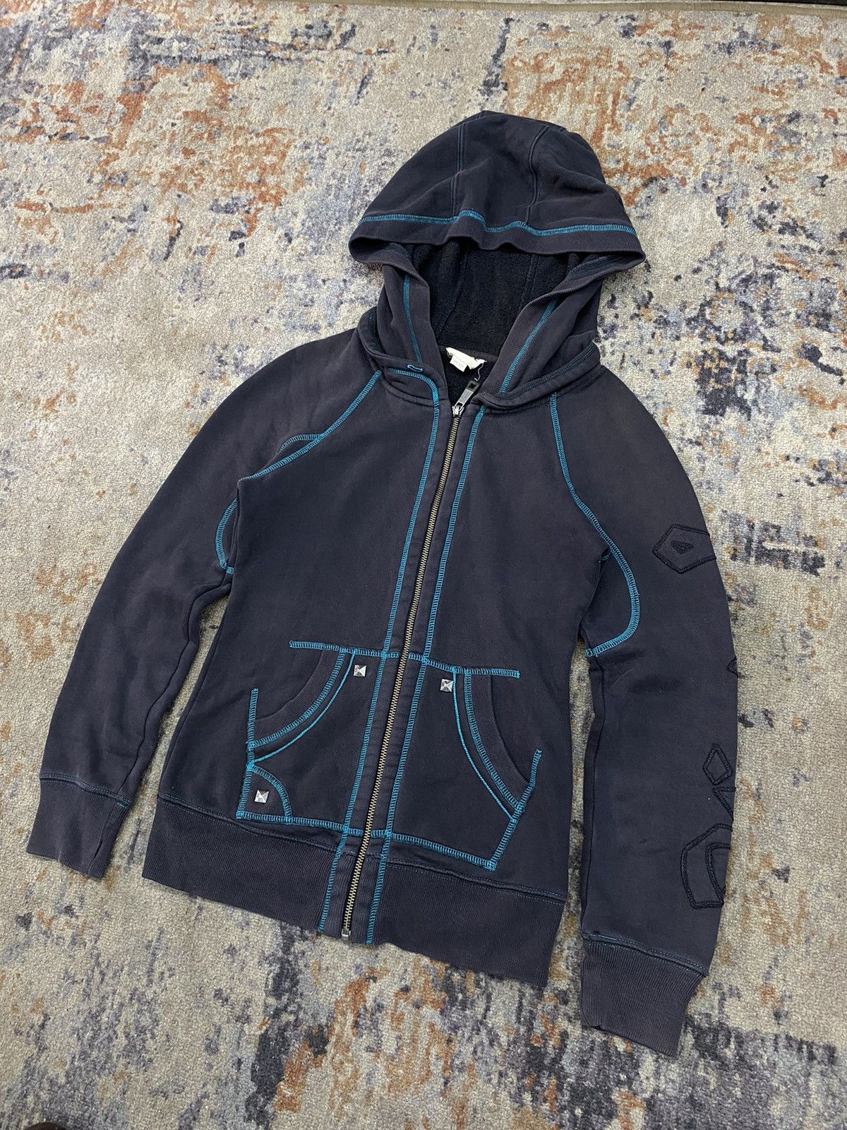Diesel × Vintage Diesel stitch blue hoodie ifsixwasnine style Size US S / EU 44-46 / 1 - 2 Thumbnail