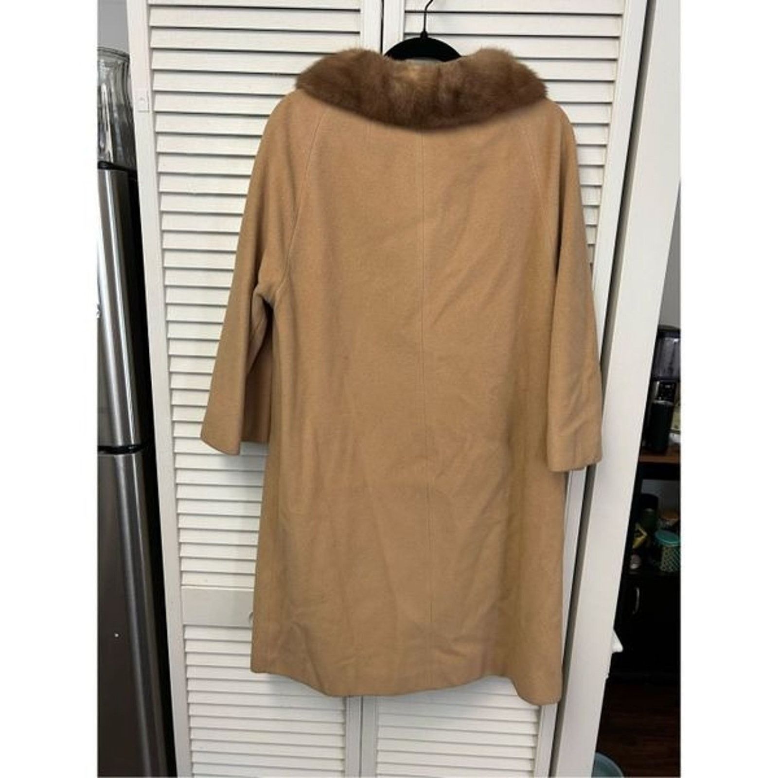 Anthropologie National Board Tan Cashmere Button Fur-Lined Coat Size 38 Size M / US 6-8 / IT 42-44 - 5 Thumbnail