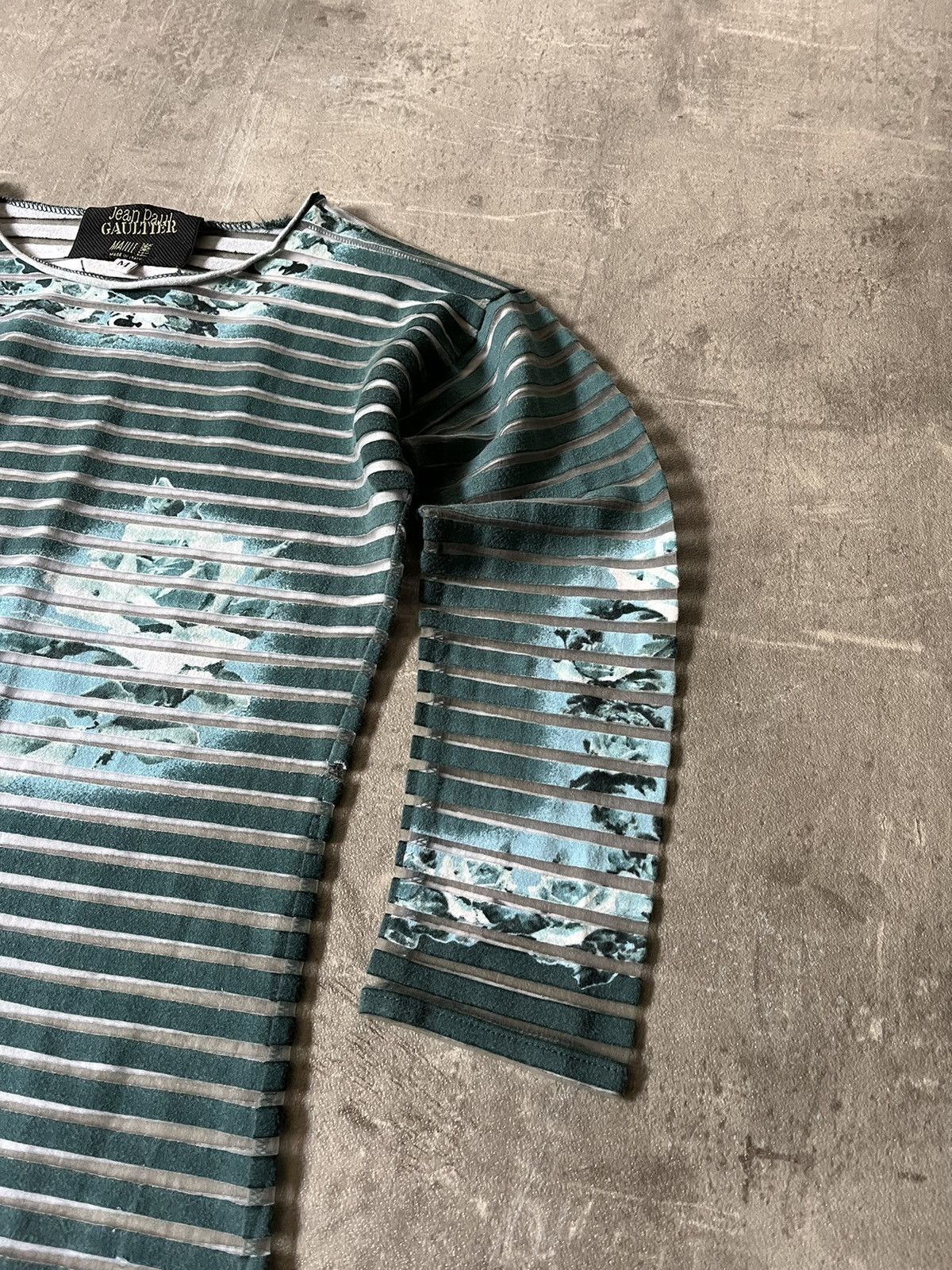 Jean Paul Gaultier Vintage Jean Paul Gaultier Aqua mesh top striped rare Size M / US 6-8 / IT 42-44 - 4 Thumbnail