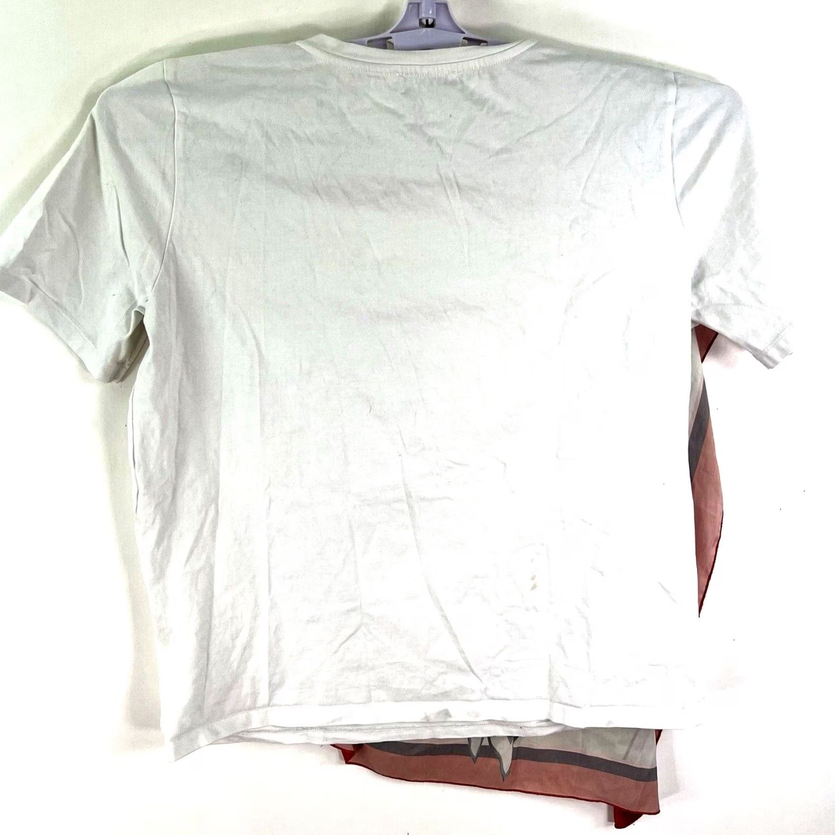 Zara Zara Blouse Womens White Attached Scarf Colorblock L Shirt Casual Sleeve Knit Cotton Polyester Round Neck Size L / US 10 / IT 46 - 6 Thumbnail