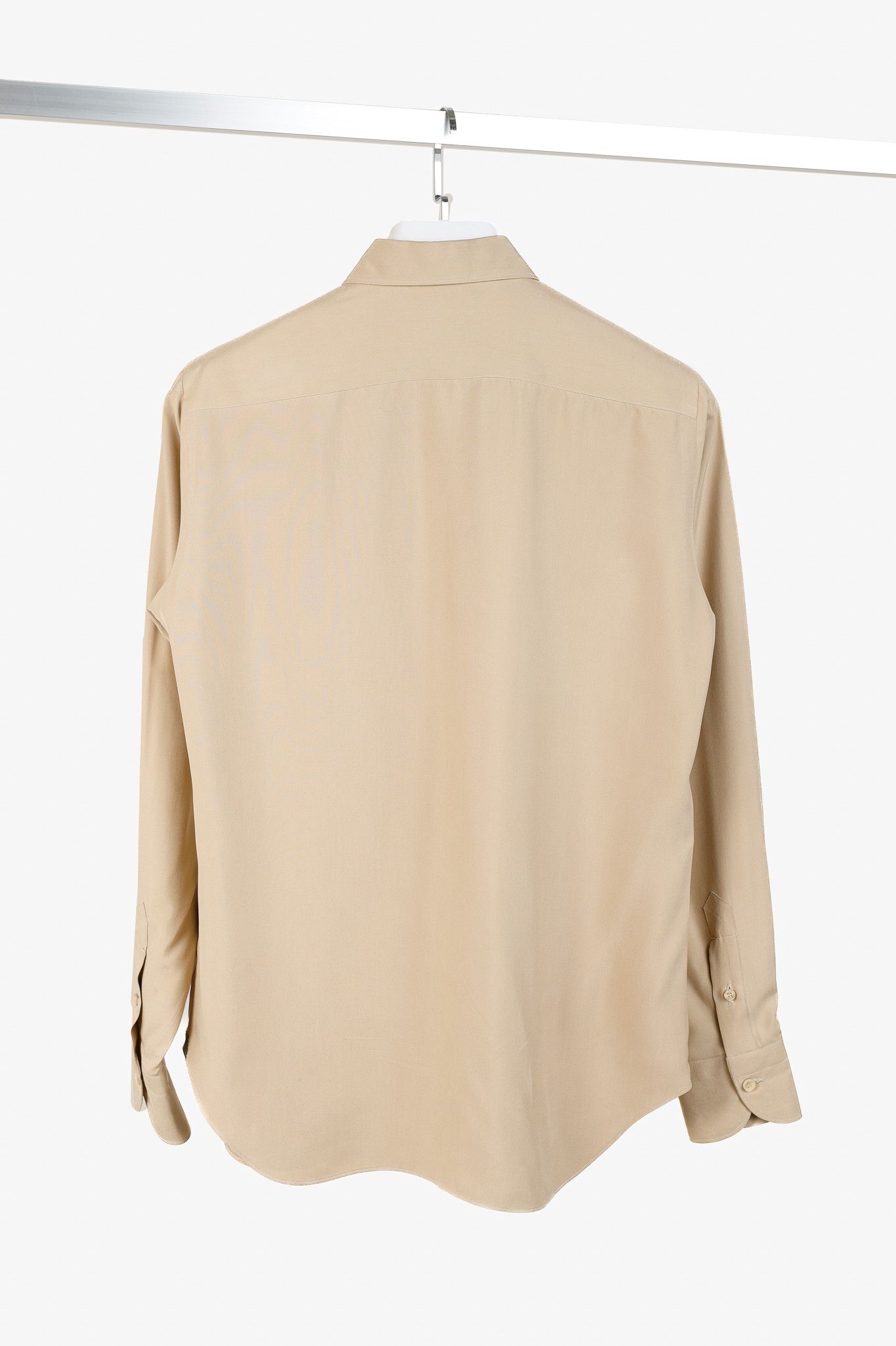 Loro Piana Loro Piana Tan Silk Buttoned Long-Sleeve Shirt Size S / US 4 / IT 40 - 2 Thumbnail