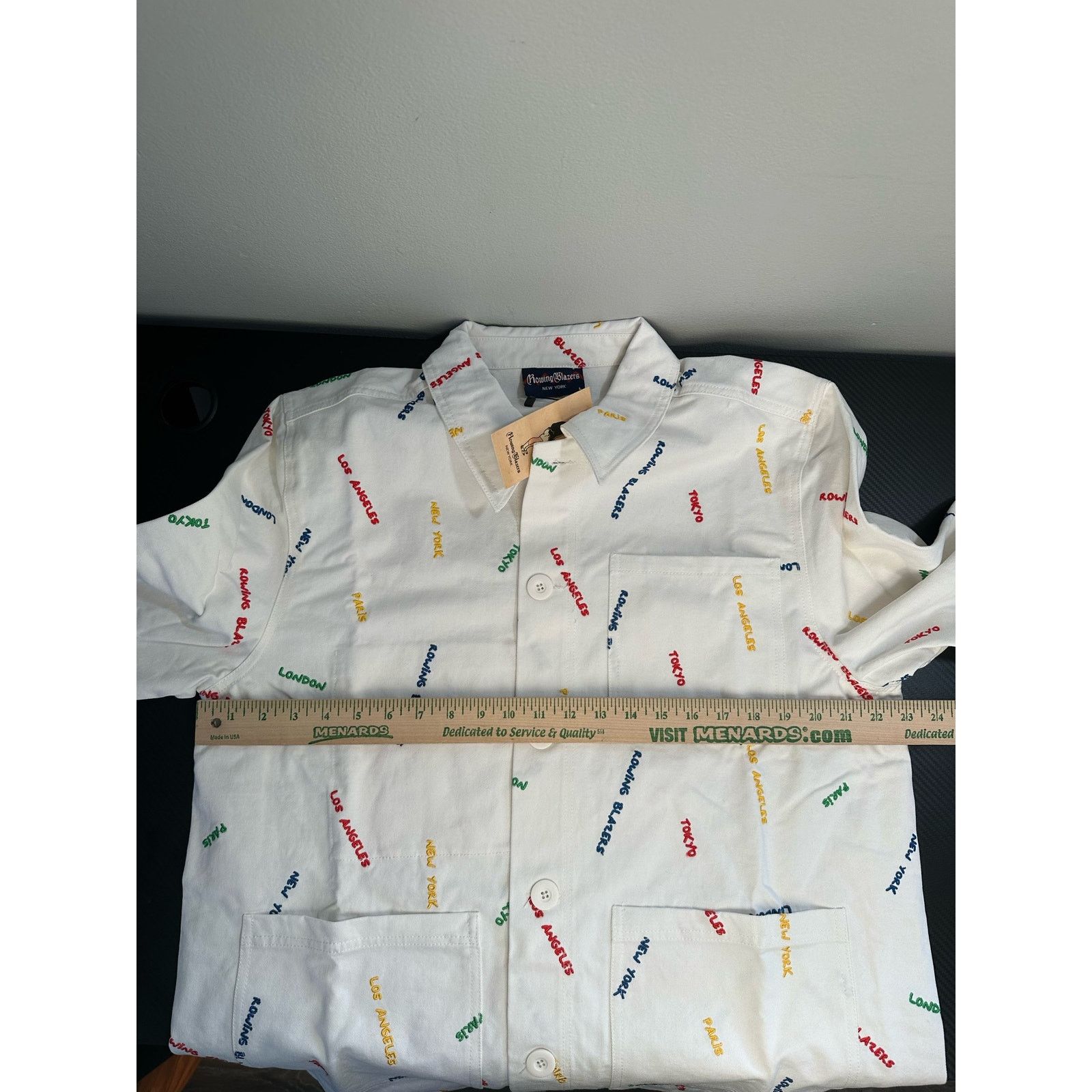 Rowing Blazers Rowing Blazers Cities Embroidered Chore Coat White Large NWT Size US L / EU 52-54 / 3 - 8 Thumbnail