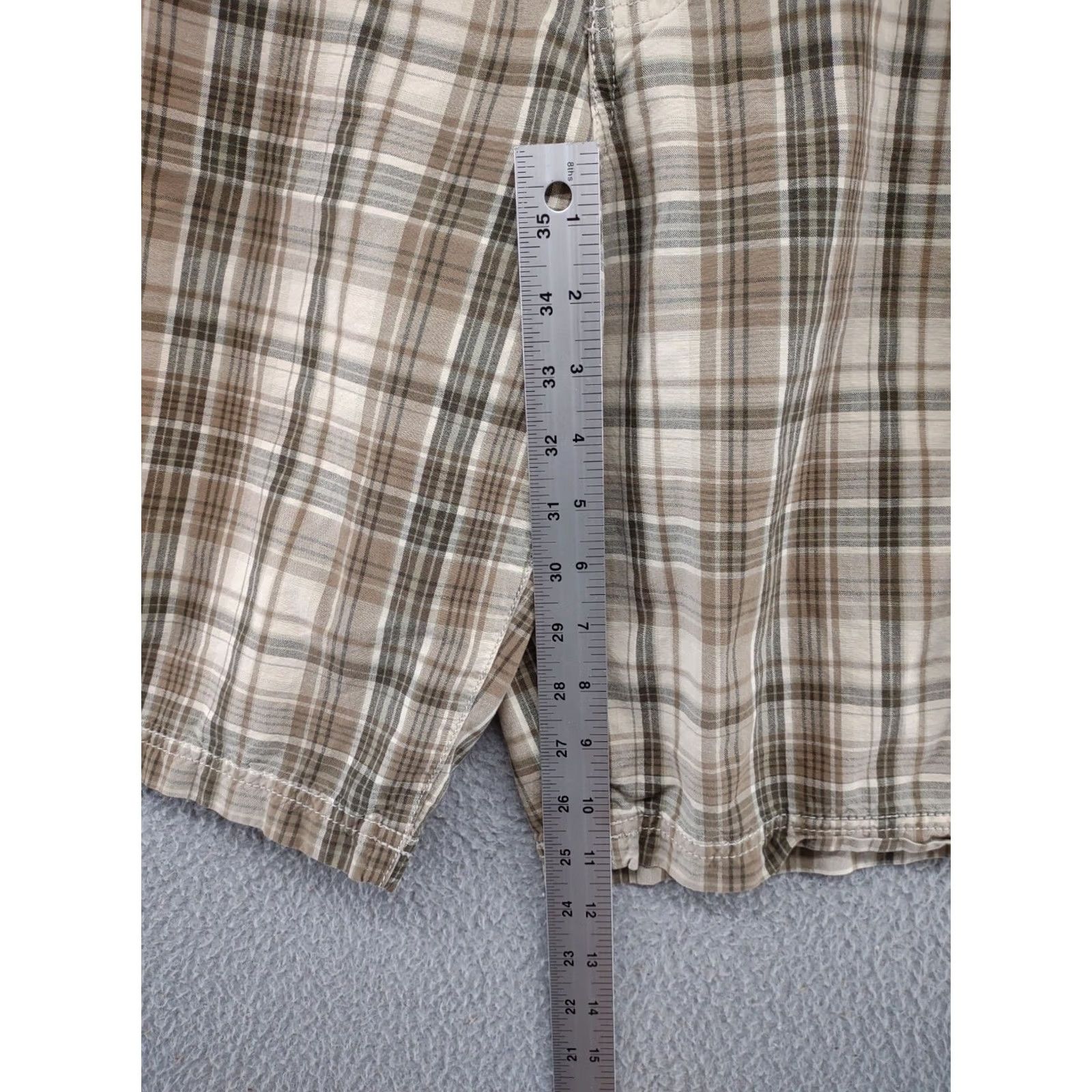 Eddie Bauer Eddie Bauer Plaid Cargo Shorts Mens 42 100% Cotton Canvas Multicolor Outdoor 11in Inseam Casual Pockets Mens Size US 42 / EU 58 - 5 Thumbnail