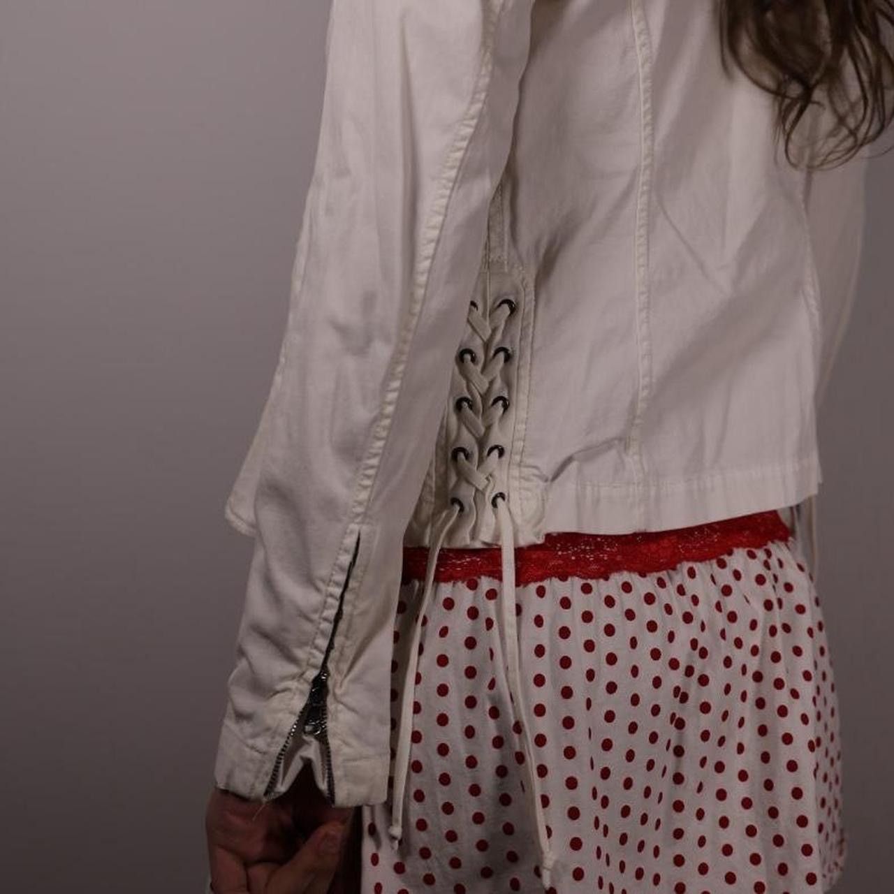 Donna Karan Donna Karan Asymmetrical Zipper Jacket off-white Size XS / US 0-2 / IT 36-38 - 4 Thumbnail