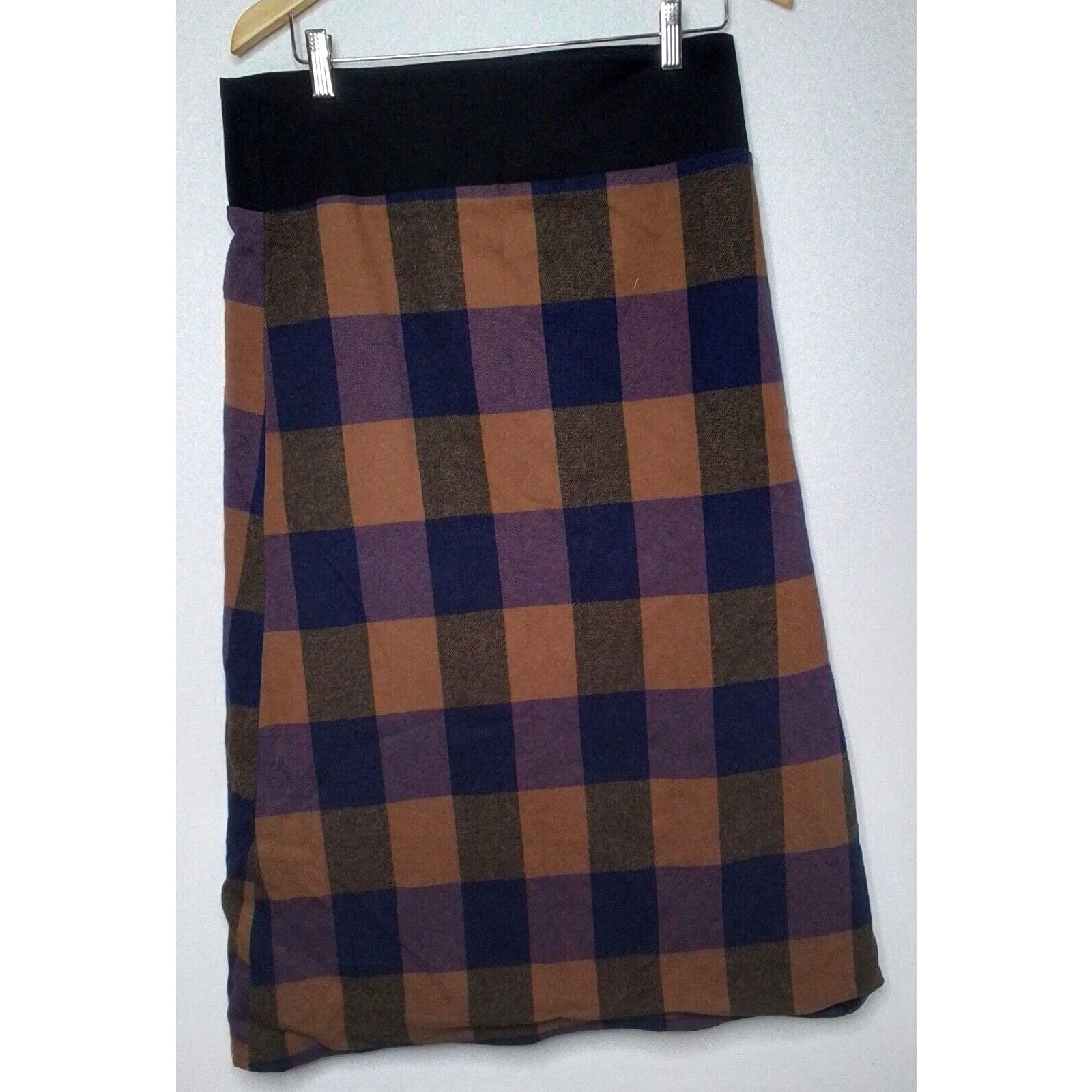 Other Top Skirt Women's Buffalo Plaid Design Blue/Brown #W2947 Size 33" - 3 Thumbnail