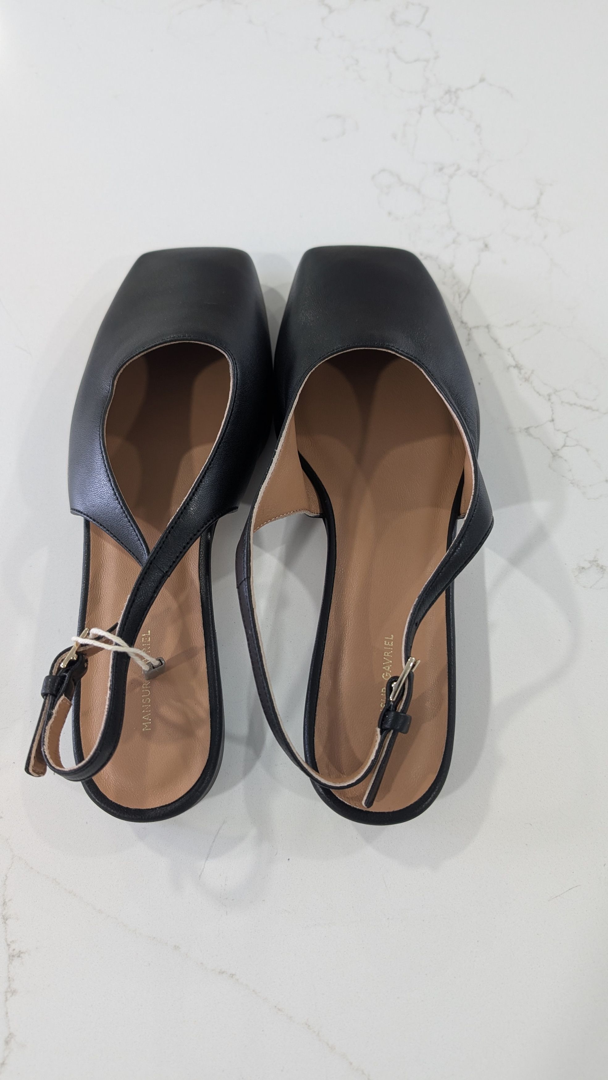 Mansur Gavriel Mansur Gavriel Black Leather Square Toe Flats EU 36.5 US 6.5 Size US 6.5 / IT 36.5 - 2 Thumbnail
