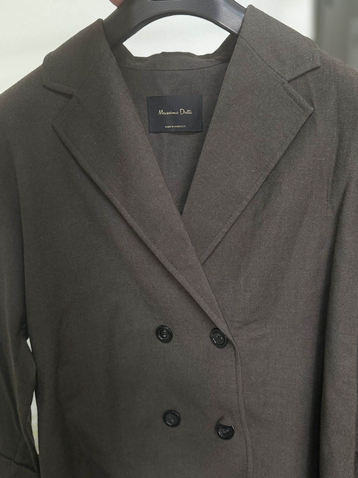 Massimo Dutti Massimo Dutti Brown Double Breasted Blazer Wide Trouser Set Size XS / US 0-2 / IT 36-38 - 3 Thumbnail
