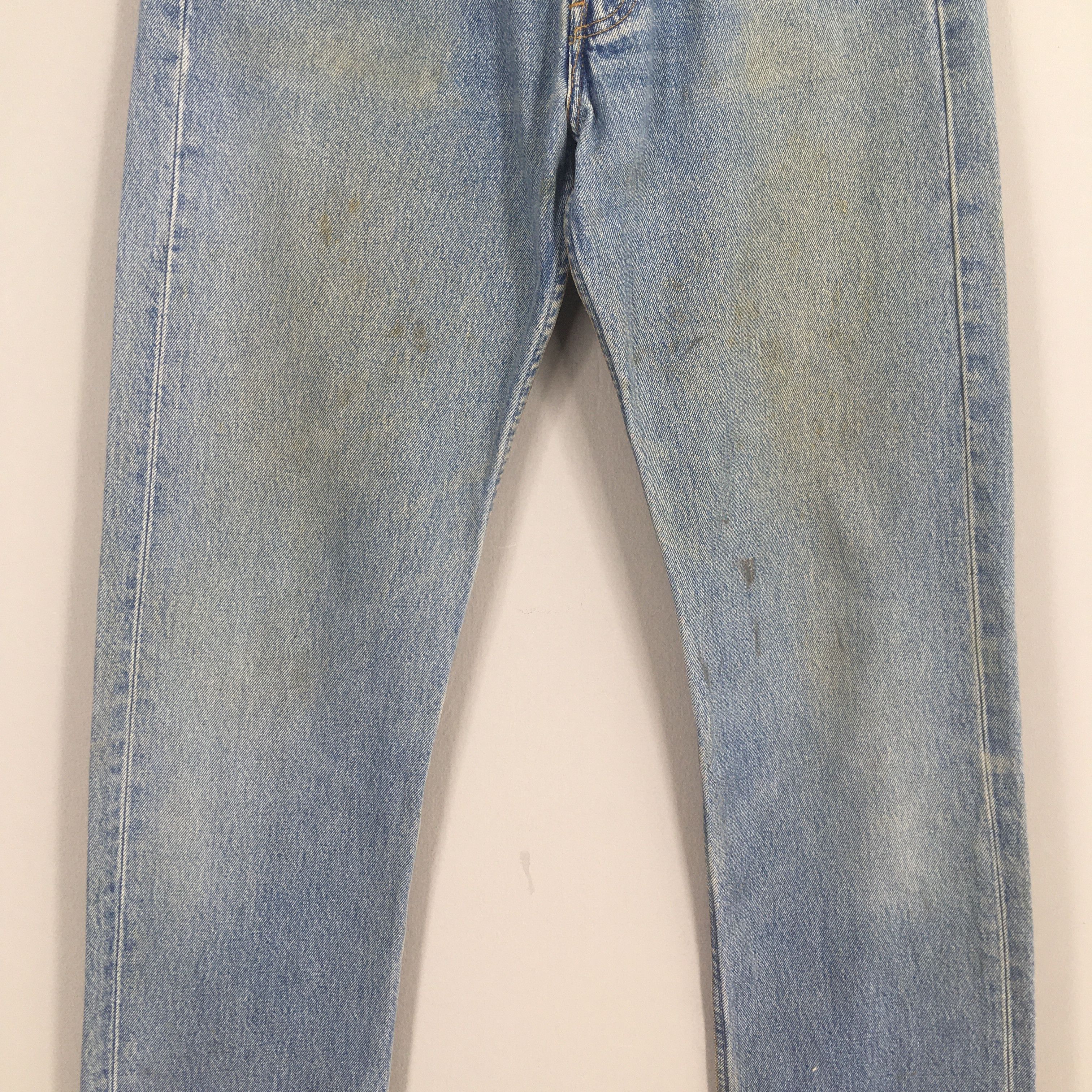 Levi's Size 30x34.5 Vintage 90s Levi's 501 Faded Blue Jeans Size US 30 / EU 46 - 3 Thumbnail