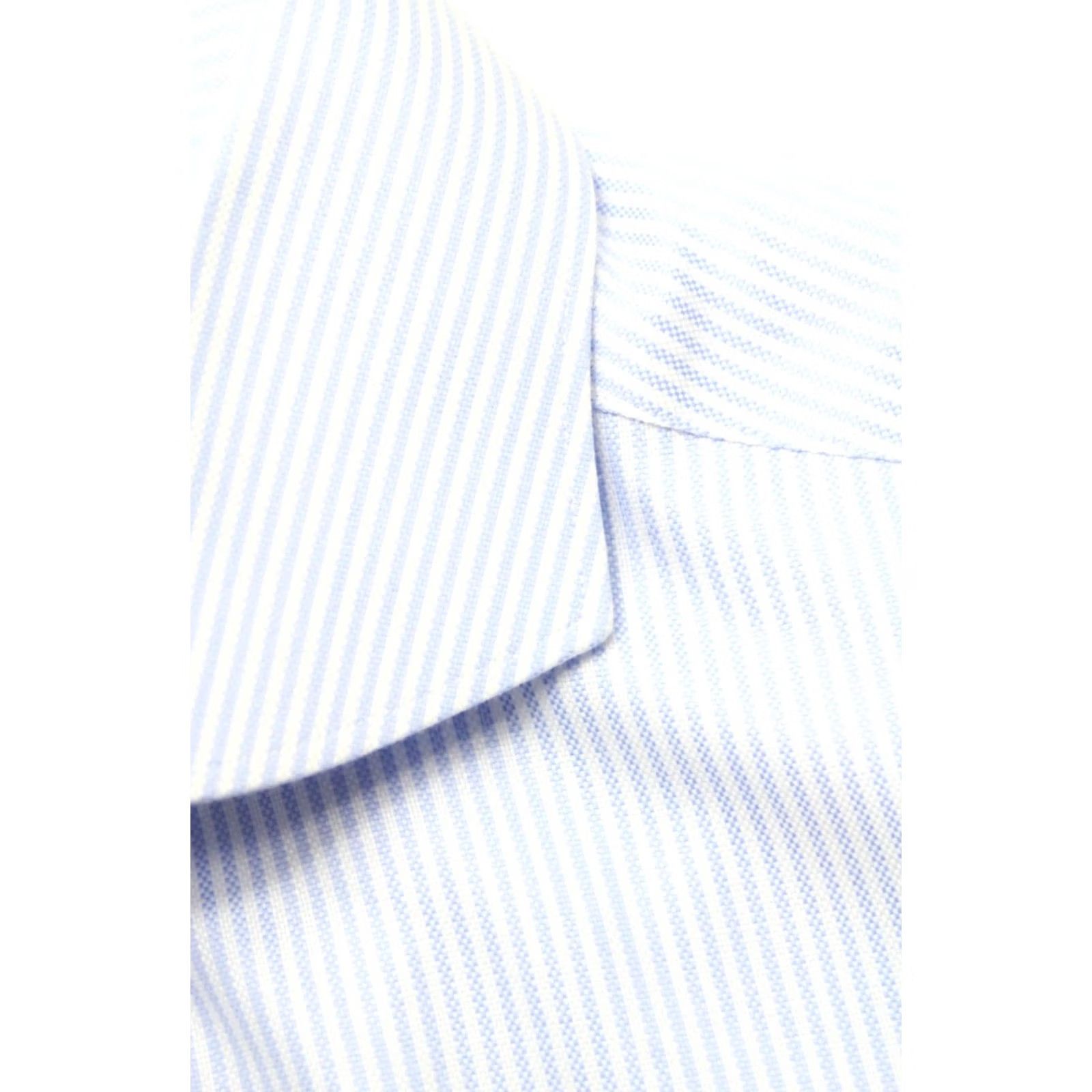 Suitsupply Suitsupply Pinstripe Button-Up Formal Shirt Men 40 / 15 3/4 Blue White Slim Extra Slim Fit Cuff Size 40R - 6 Thumbnail